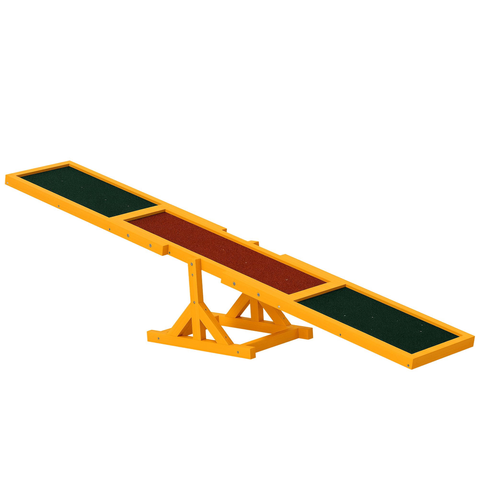 PawHut Agility sport pour chien bascule équipement entrainement chien bois sapin pré-huilé feutre bitumé antidérapant brique vert Aosom France