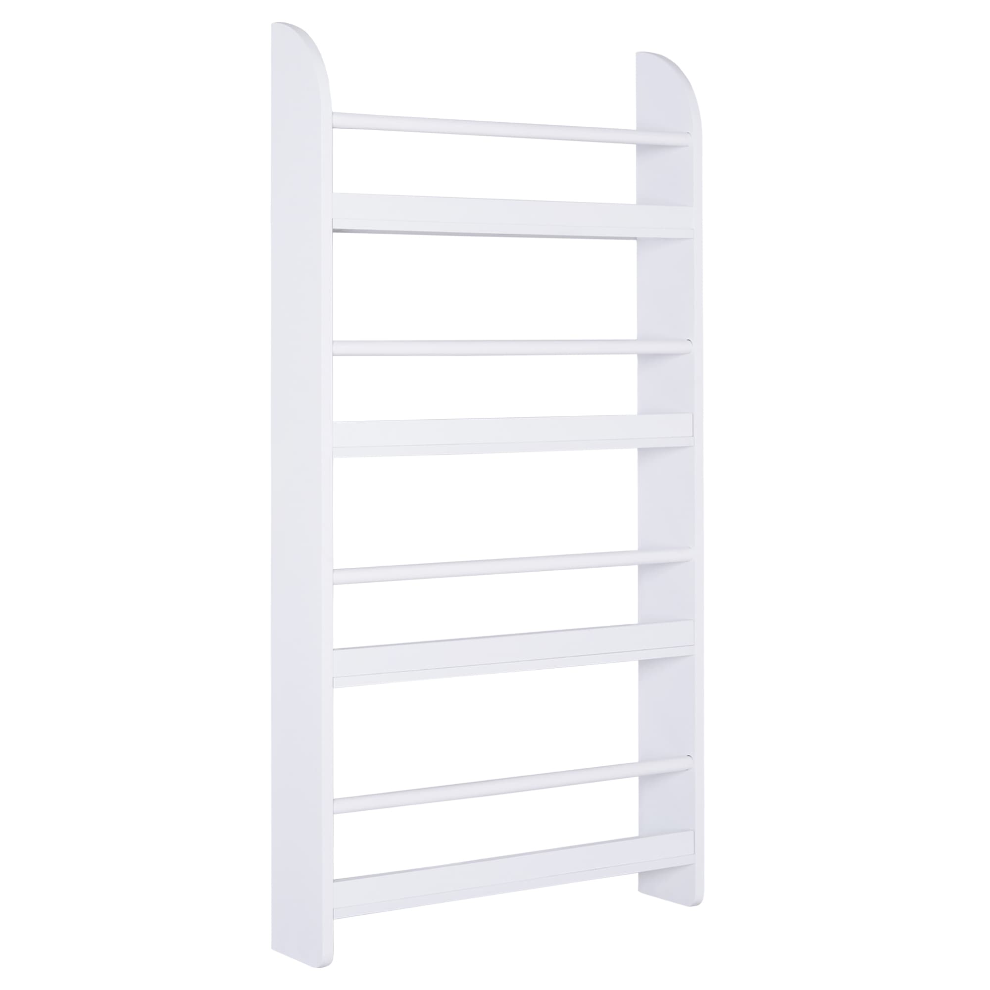 HOMCOM Étagère murale en bois pour livres et magazines, 4 niveaux, 59l x 12P x 113H cm, blanc
