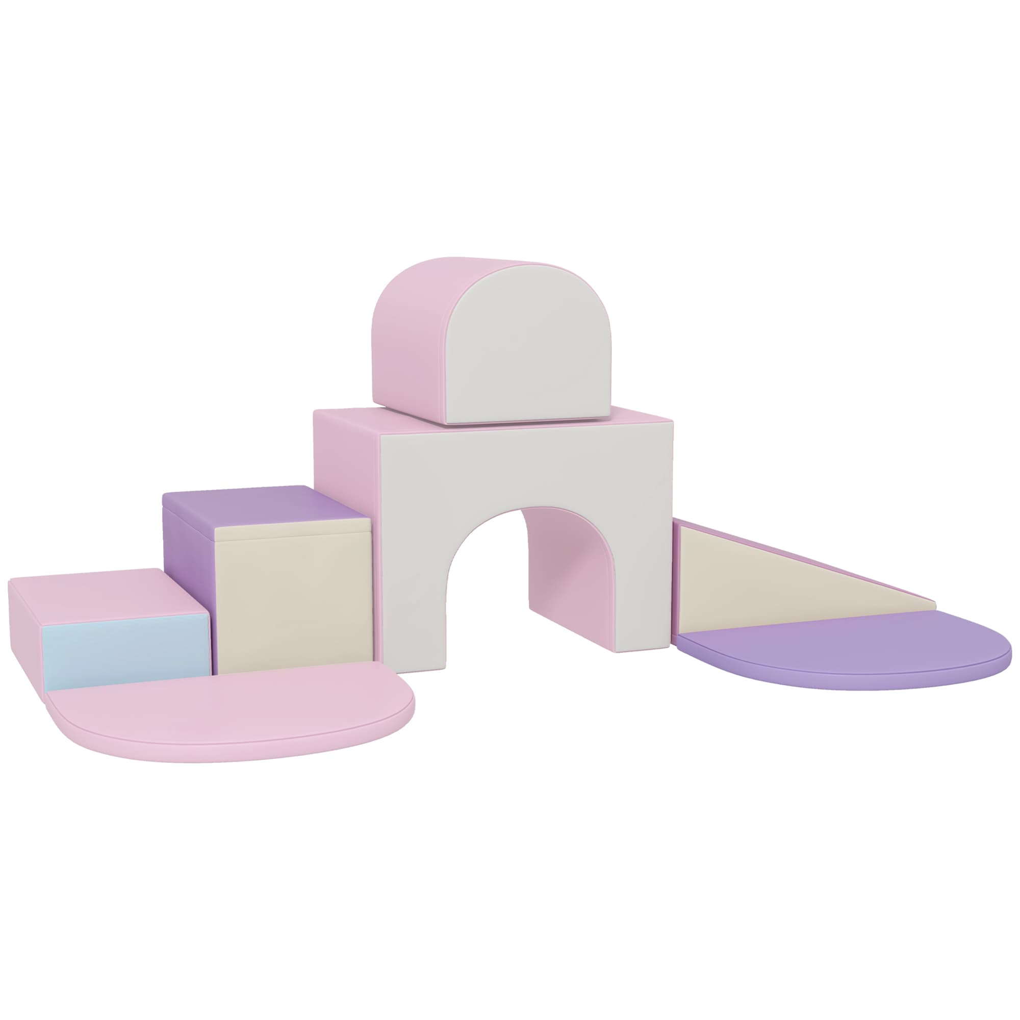 HOMCOM 7PCS Module motricité bébé parcours motricité bébé en mousse EPE pour enfants d'âge préscolaire, multicolore
