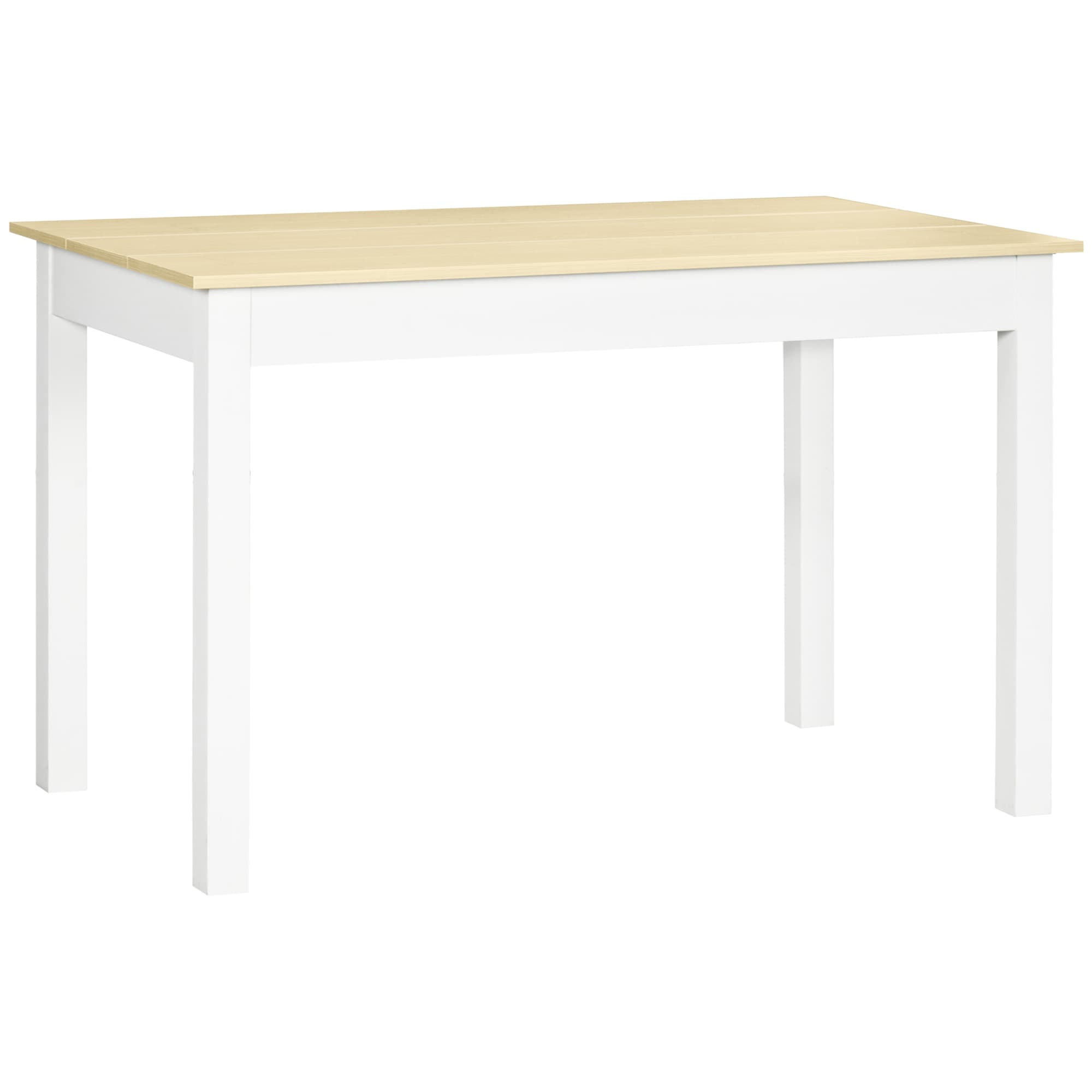 HOMCOM Table de salle à manger design moderne bicolore avec grand plateau 4-6 personnes en bois dim. 119L x 70l x 75H cm