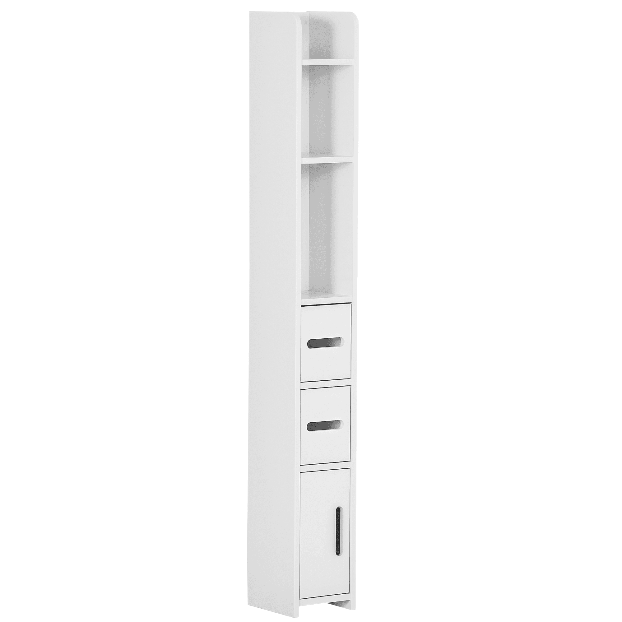 kleankin Meuble colonne meuble pour salle de bain armoire toilette haute avec étagères et placards - 15 x 17 x 120 cm blanc