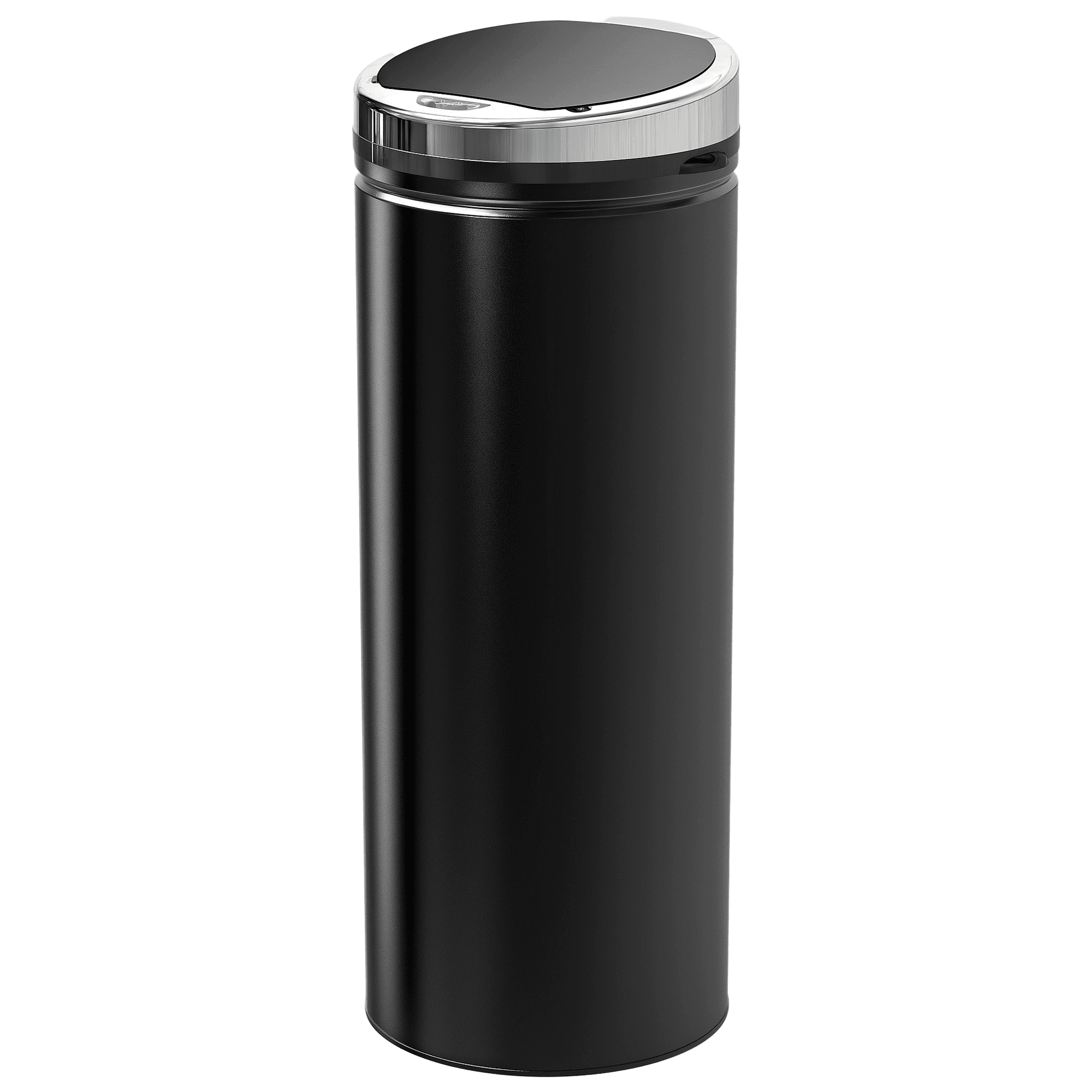 HOMCOM Poubelle à capteur de mouvement ouverture automatique 1 bac de 50 L en acier inoxydable noir