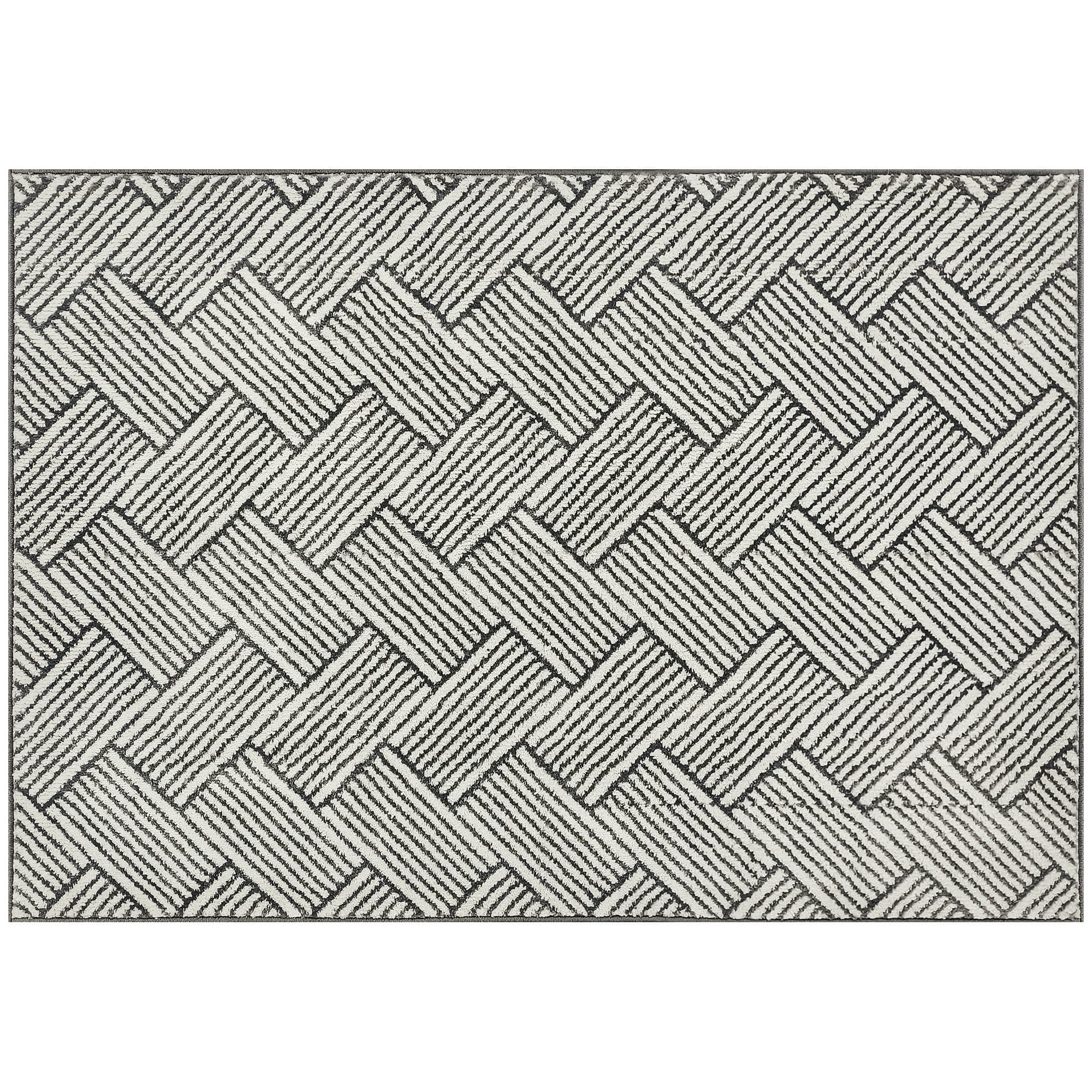 HOMCOM Tapis salon 200 x 140 cm poils courts lavable en machine hypoallergénique pour salon, chambre à coucher, bureau, gris