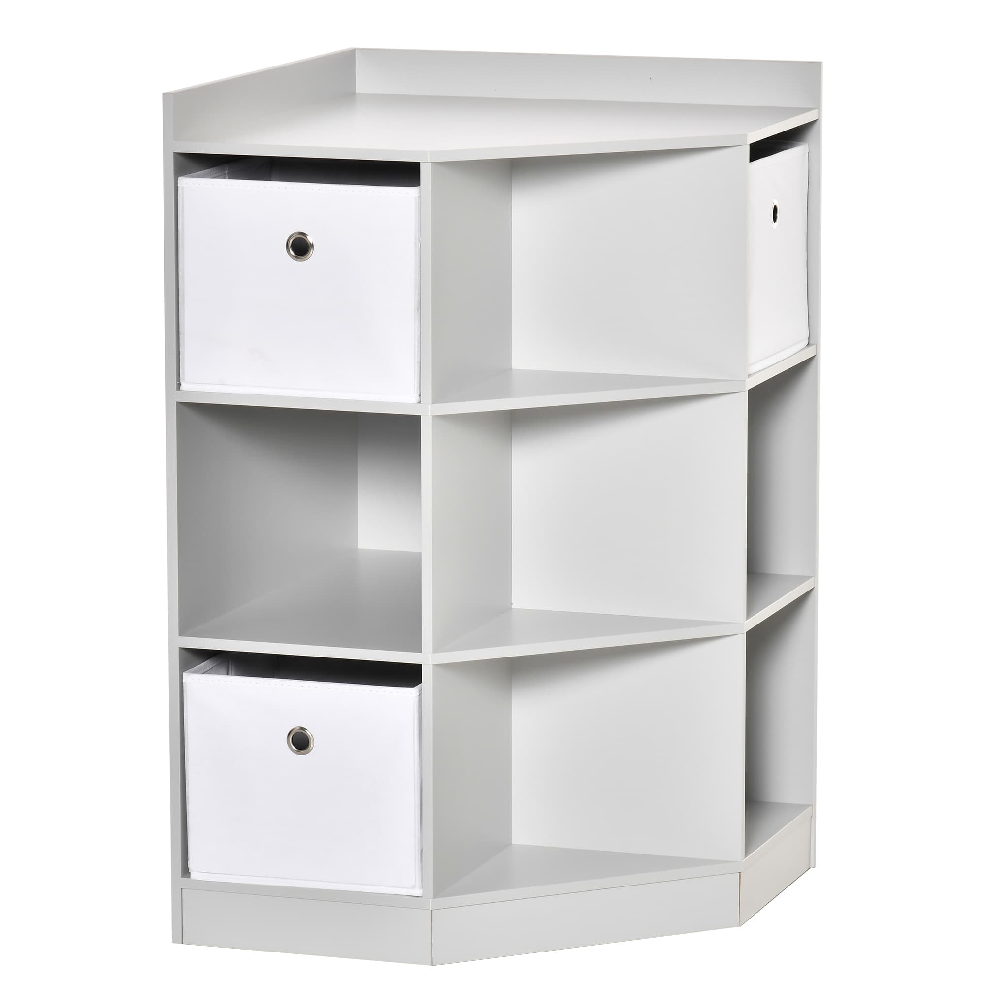 HOMCOM Étagère de rangement pour enfants, 3 tiroirs en tissu non-tissé, MDF, anti-basculement, Gris