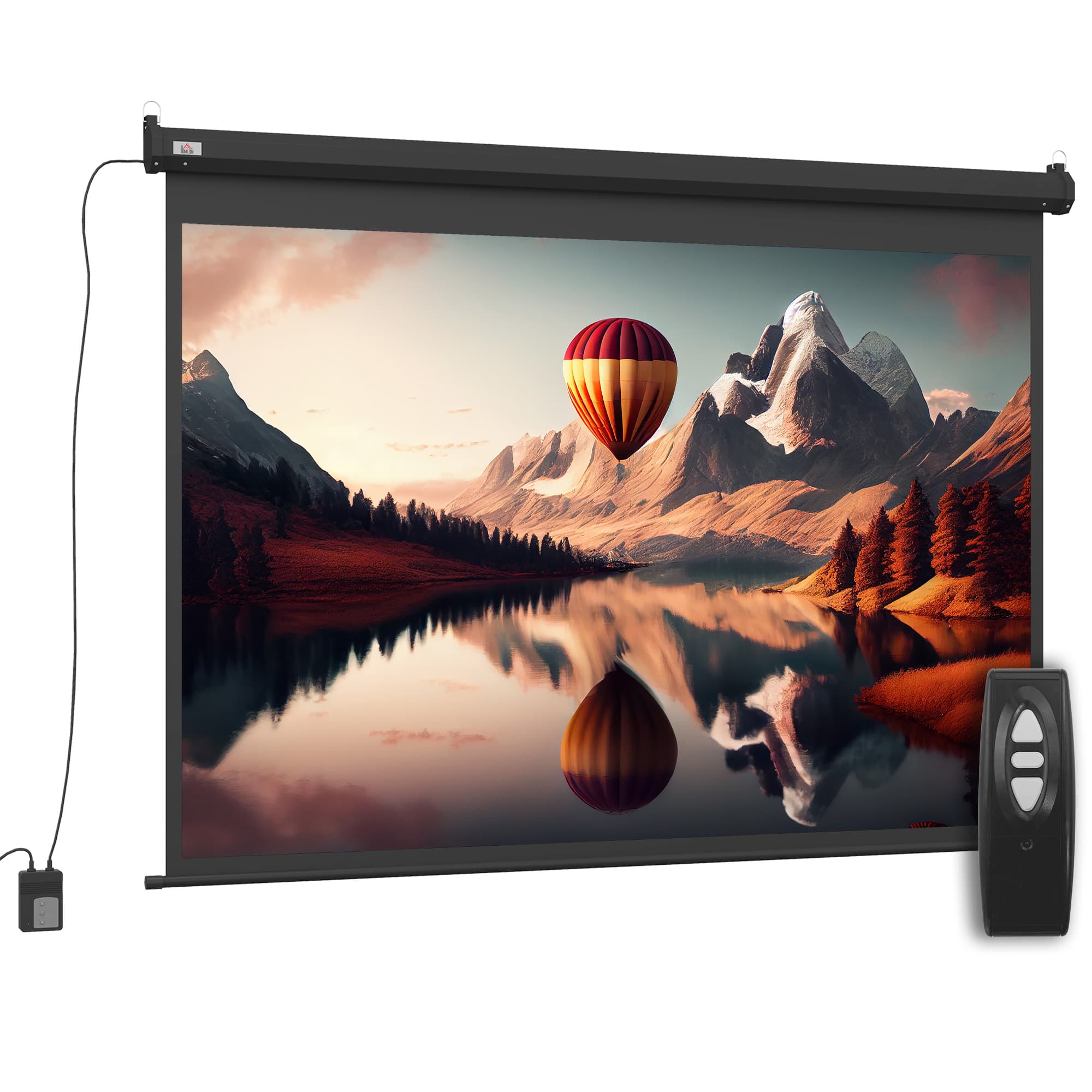 HOMCOM Écran vidéoprojecteur motorisé et électrique 84 Pouces, 4:3 4K HD, panneau de commande et télécommande