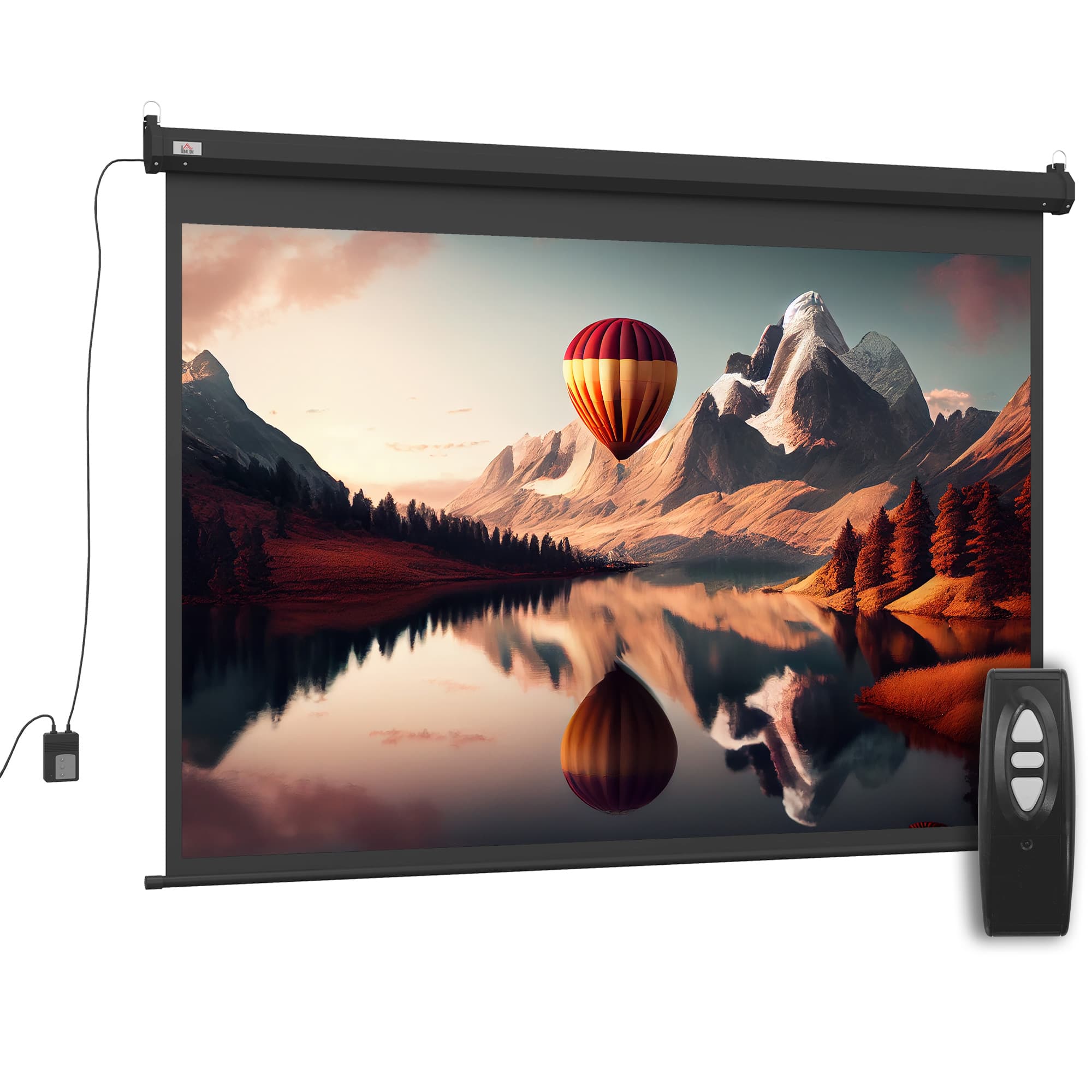 HOMCOM Écran vidéoprojecteur motorisé et électrique 100 Pouces, 4:3 4K HD, panneau de commande et télécommande