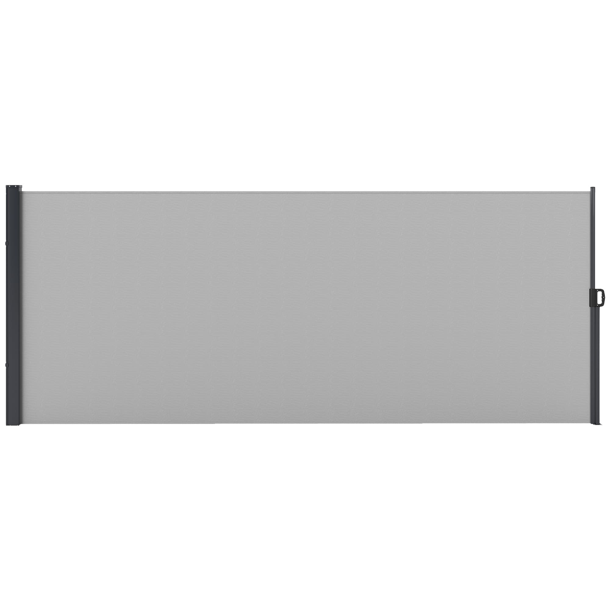 Outsunny Store latéral Brise-Vue paravent rétractable dim. 4L x 1,60H m alu. Polyester Anti-UV Haute densité 180 g/m2 Gris