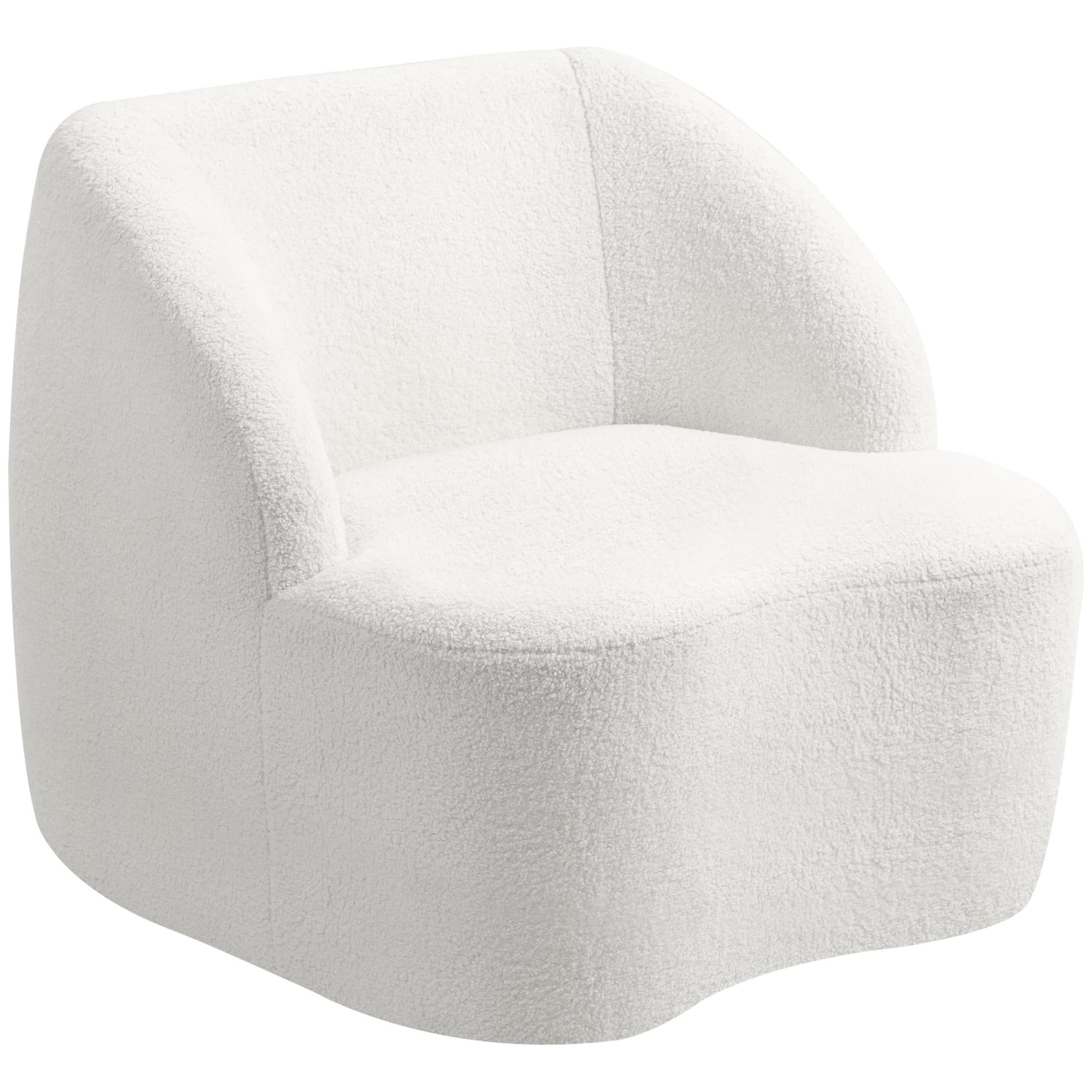 HOMCOM Fauteuil moderne avec rembourrage en polaire, fauteuil rembourré confortable pour salon, chambre à coucher, bureau à domicile, Crème