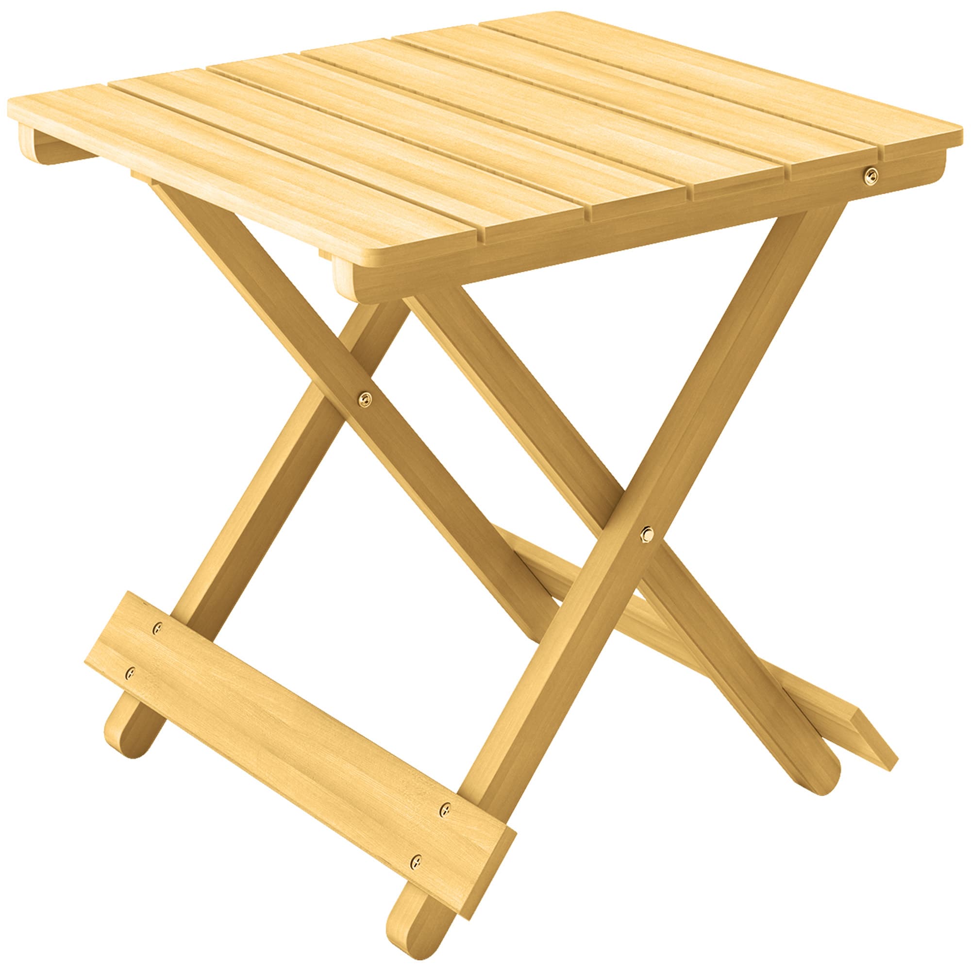 Outsunny Table basse pliante en bois massif table d'appoint pliante légère dessus à lattes 40 x 43 x 40 cm bois naturel