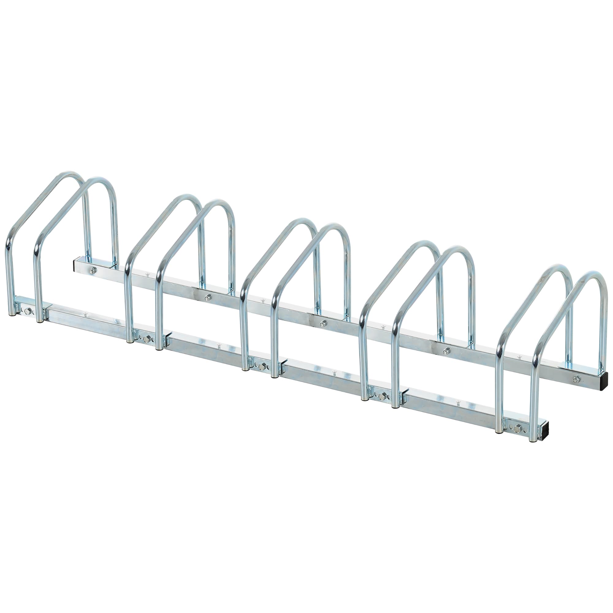 HOMCOM Râtelier Rangement 5 Vélos Acier Galvanisé Argenté Garage Extérieur Aosom France