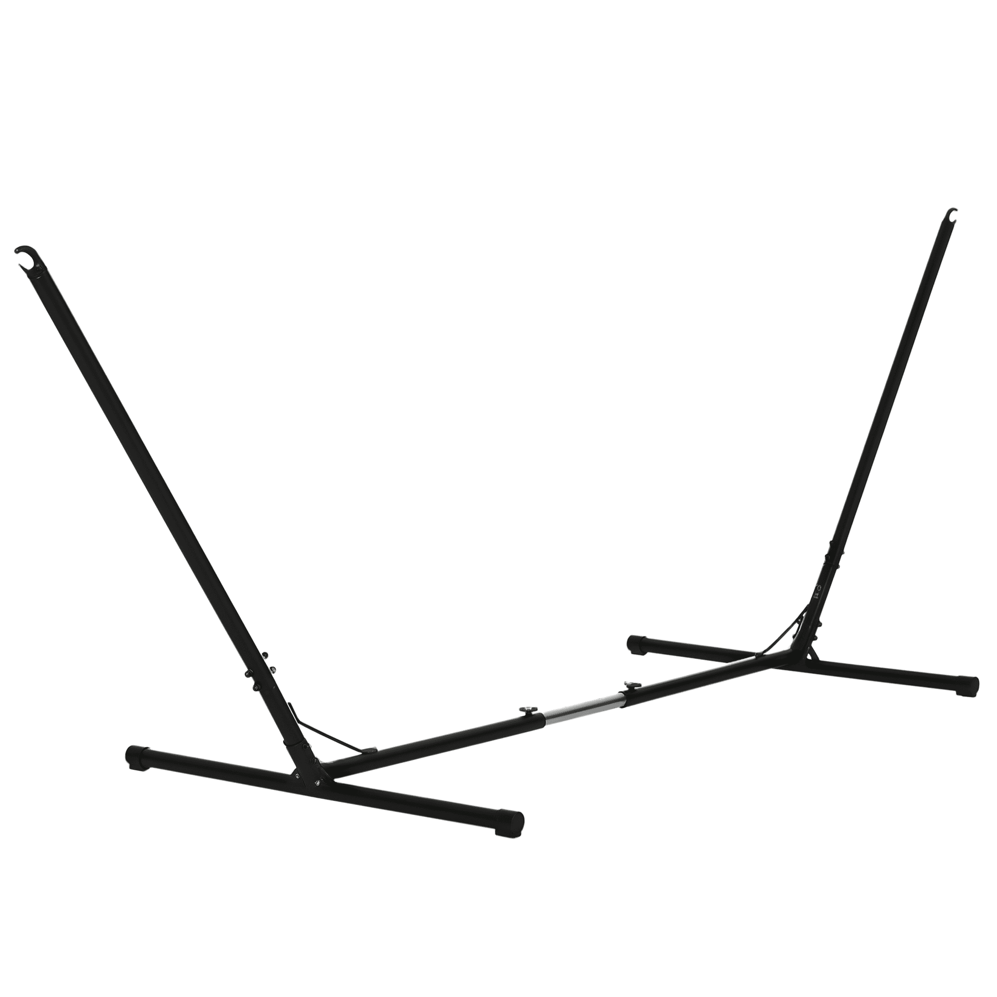 Outsunny Support Pied de Hamac Réglable Structure Robuste Métal Époxy 3,08-3,8 x 1,08 x 1,2 m Noir