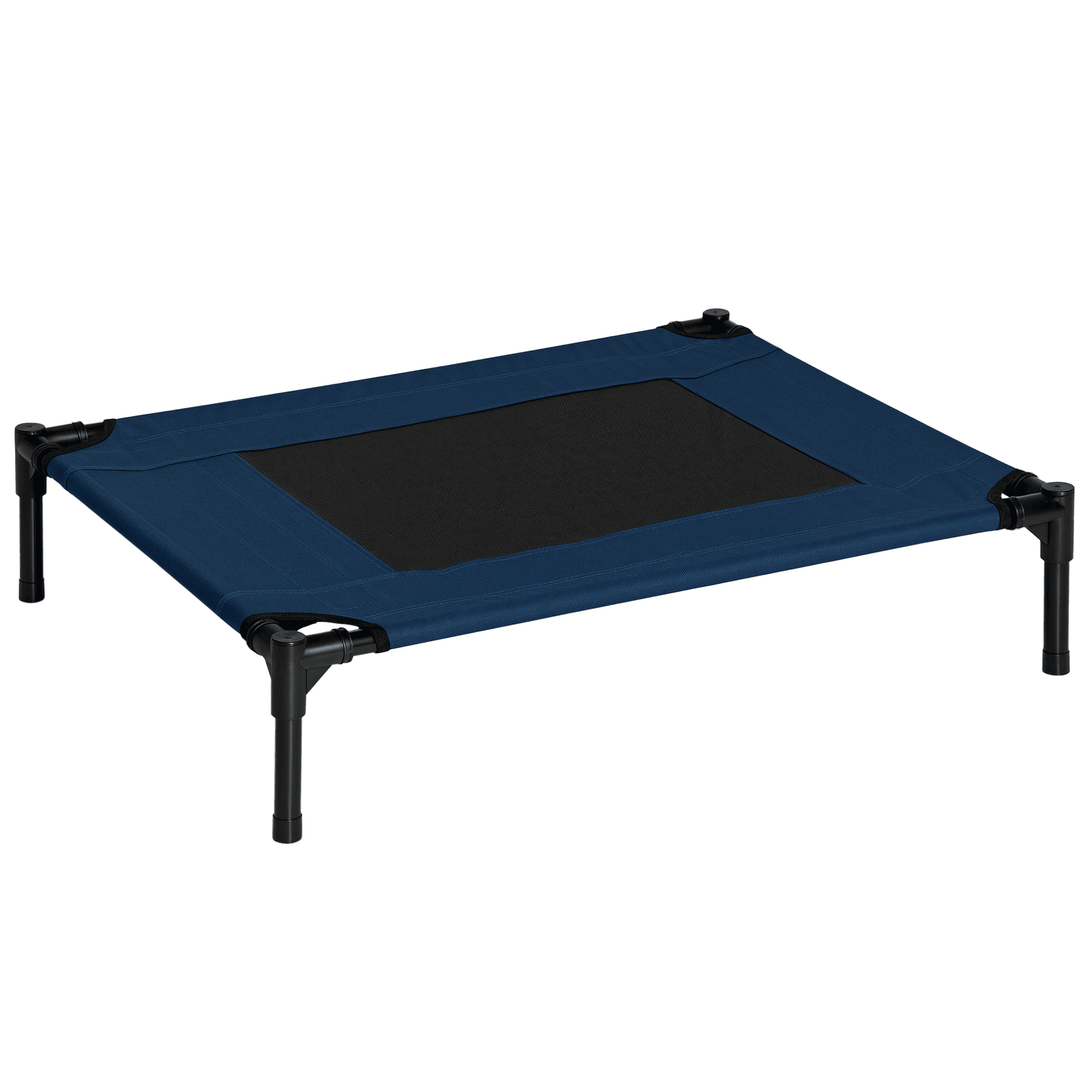PawHut Lit Surélevé Aéré pour Chien en Tissu Oxford Bleu Marine 76x61x18cm Aosom France