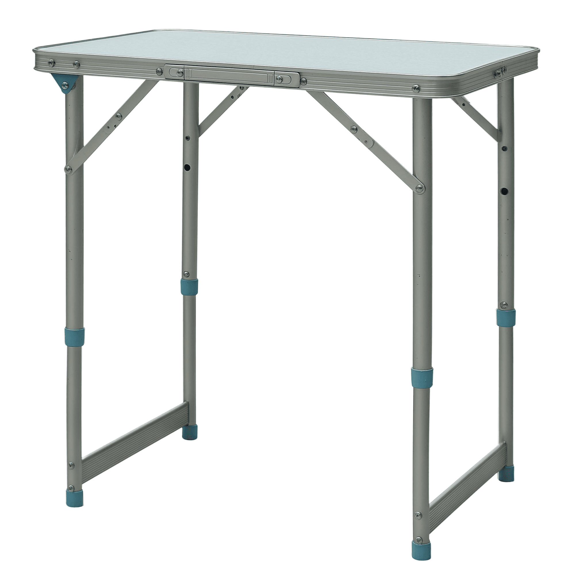 Outsunny Table de camping pliable portable hauteur réglable table reception pique-nique buffet aluminium MDF 60 x 45 x 64 cm blanc
