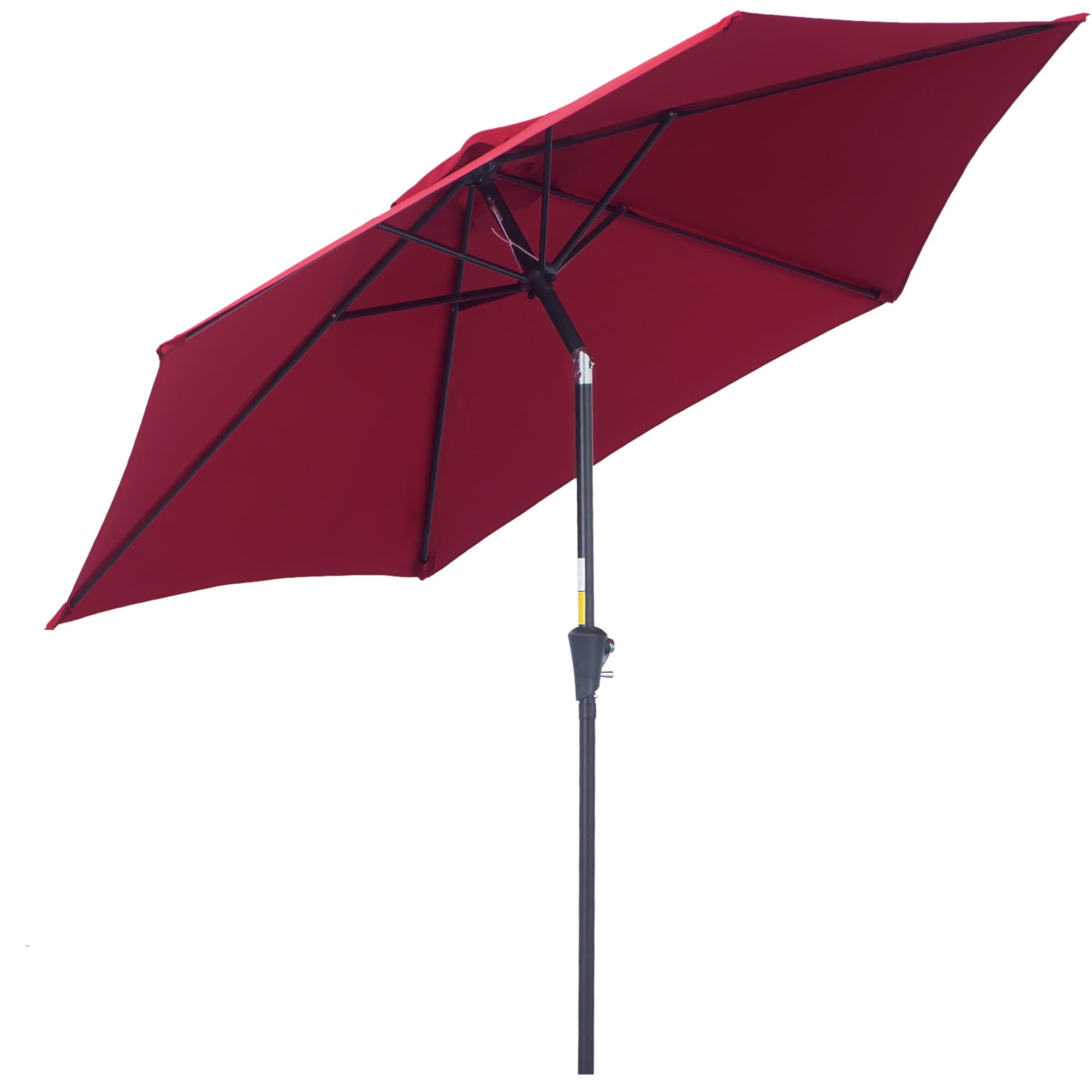 Outsunny Parasol Inclinable de Jardin Balcon Terrasse Manivelle Toile Polyester Imperméable 180 g/m2 Alu Ø 2,7 x 2,35 m Rouge