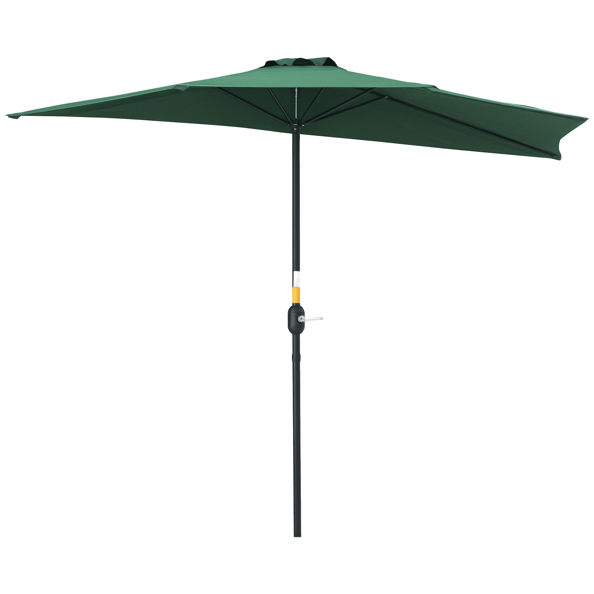 Outsunny Demi-Parasol Balcon Vert 5 Baleines Aluminium Polyester Haute Densité 2,69x1,38m Aosom France