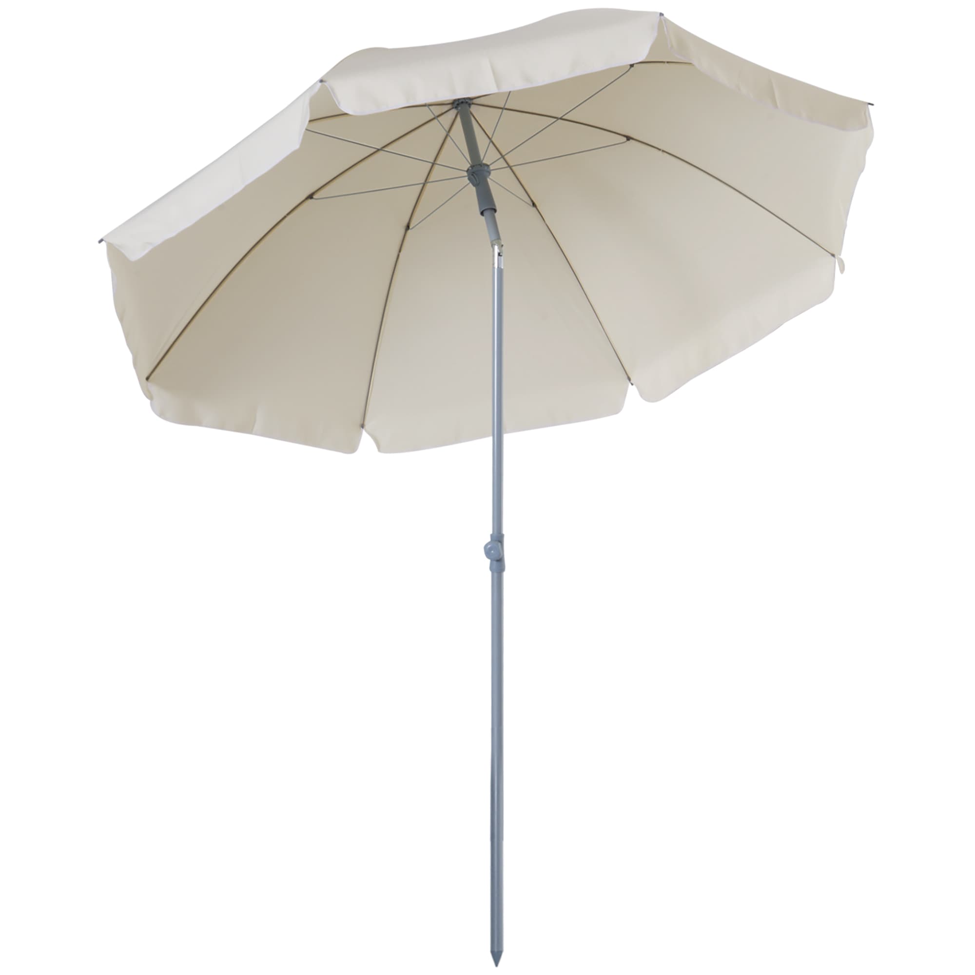 Outsunny Ombrelle de Jardin Octogonale Inclinable Crème Anti-UV UPF50+ en Métal et Polyester Aosom France