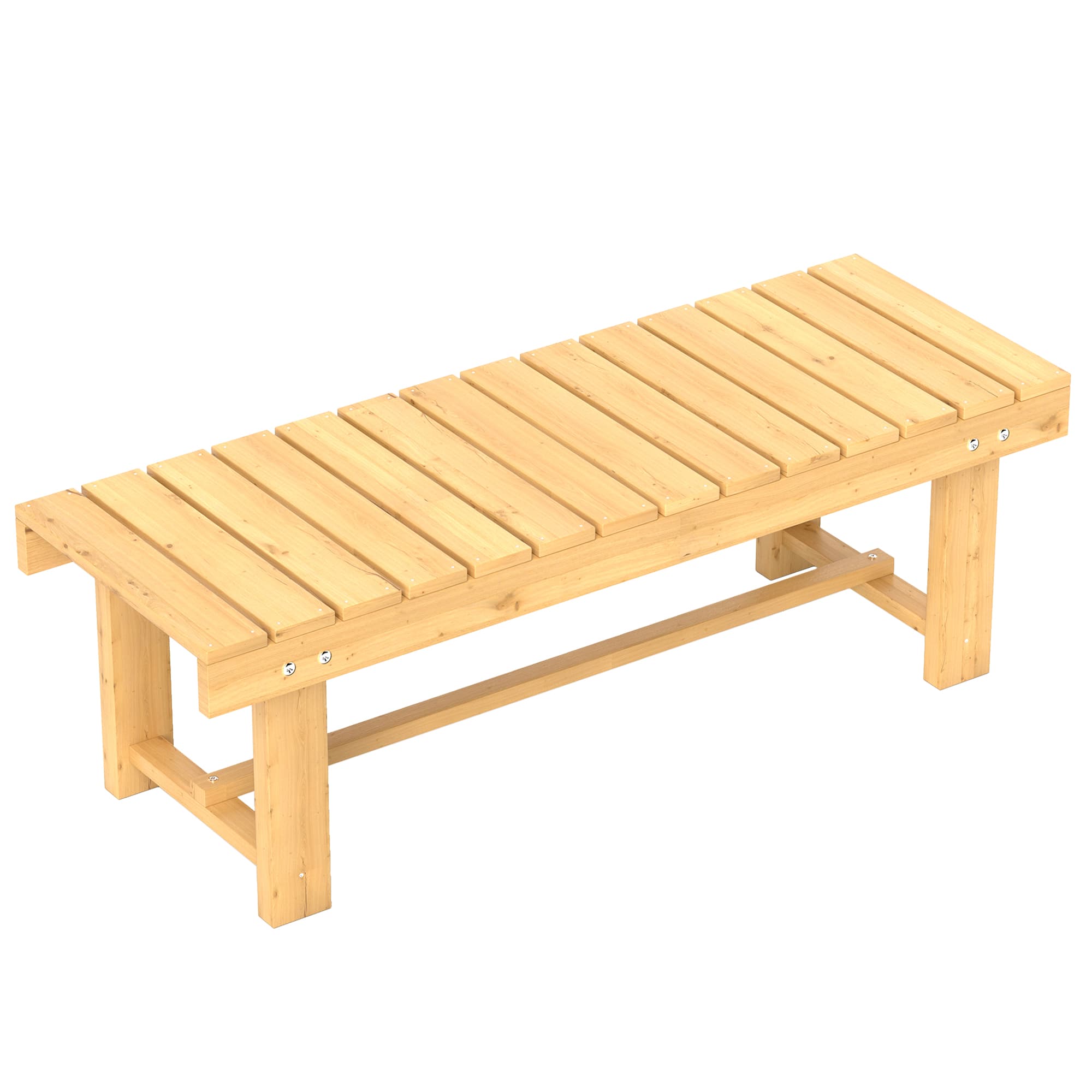 Outsunny Banc de jardin en bois extérieur intérieur banquette 2 places terrasse balcon entrée bois de sapin 110 x 38 x 35 cm bois naturel
