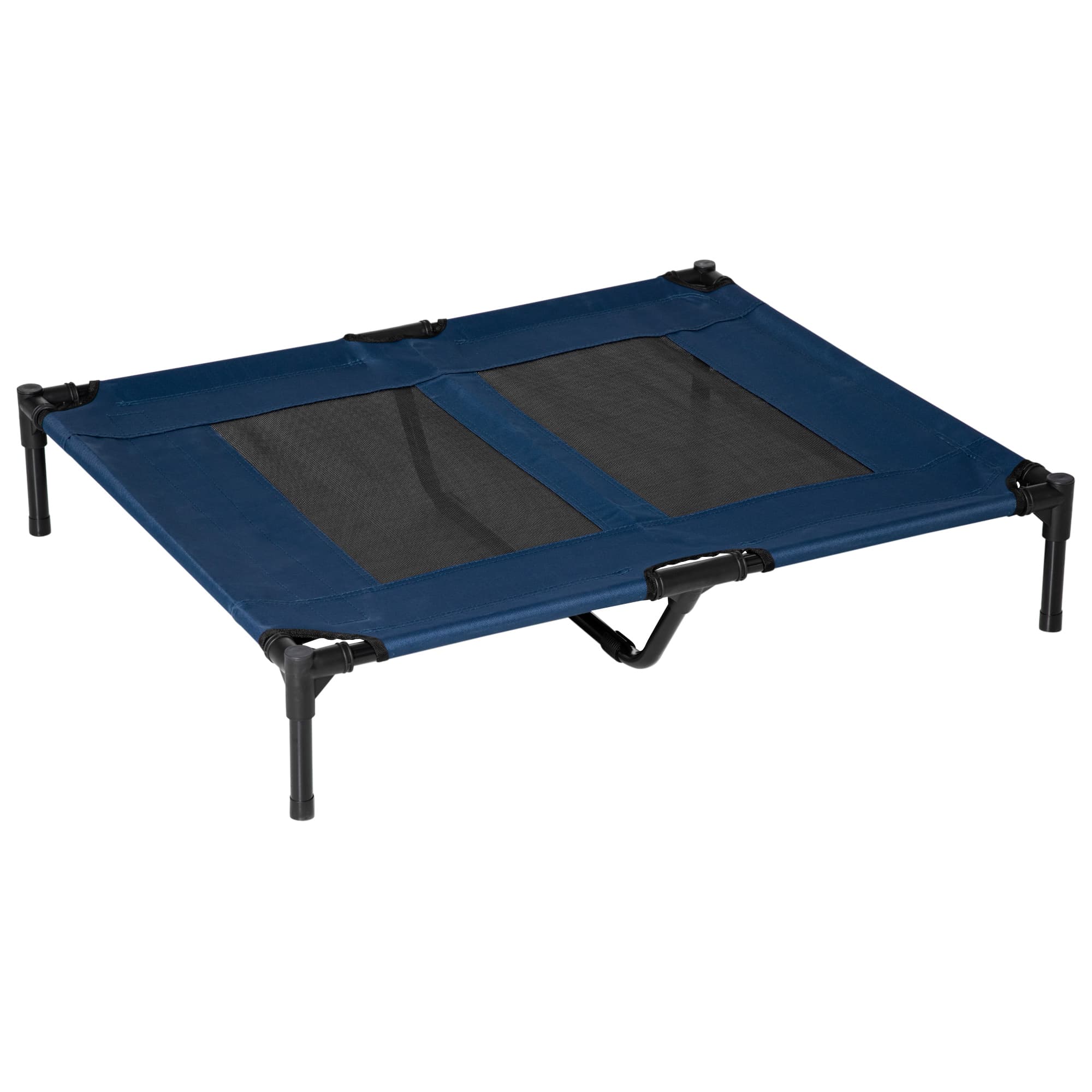 PawHut Lit sur pieds XXL pour chien chat lit de camp animal 92L x 76l x 18H cm bleu marine