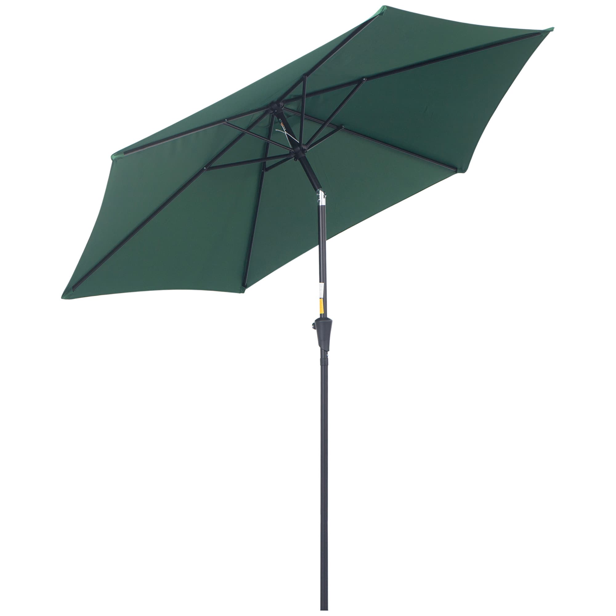 Outsunny Parasol Inclinable de Jardin Balcon Terrasse Manivelle Toile Polyester Imperméable 180 g/m2 Alu Ø 2,7 x 2,35 m Vert