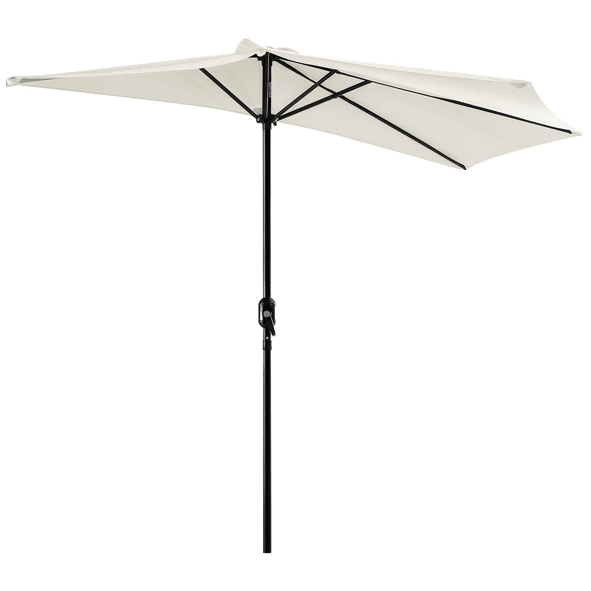 Outsunny Demi parasol, parasol de balcon 5 entretoises aluminium polyester 2,69L x 1,38l x 2,36H m crème