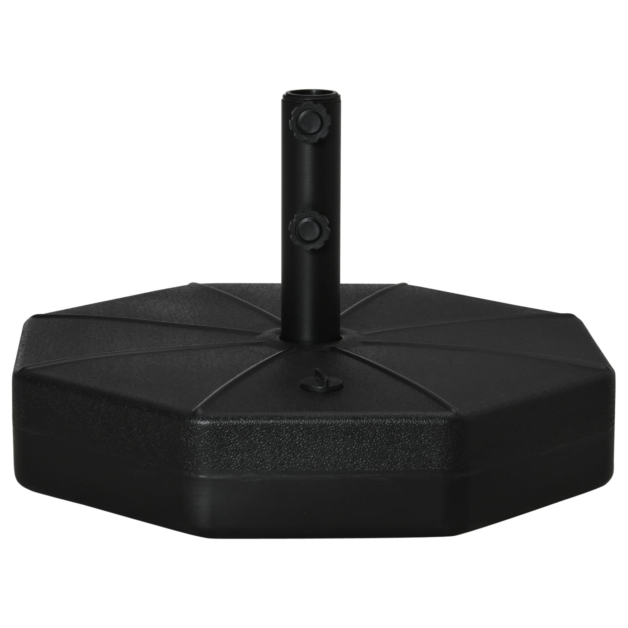 Outsunny Pied de parasol octogonal support parasol remplissage eau sable pour terrasse piscine patio en HDPE Ø 60 x 36 cm noir