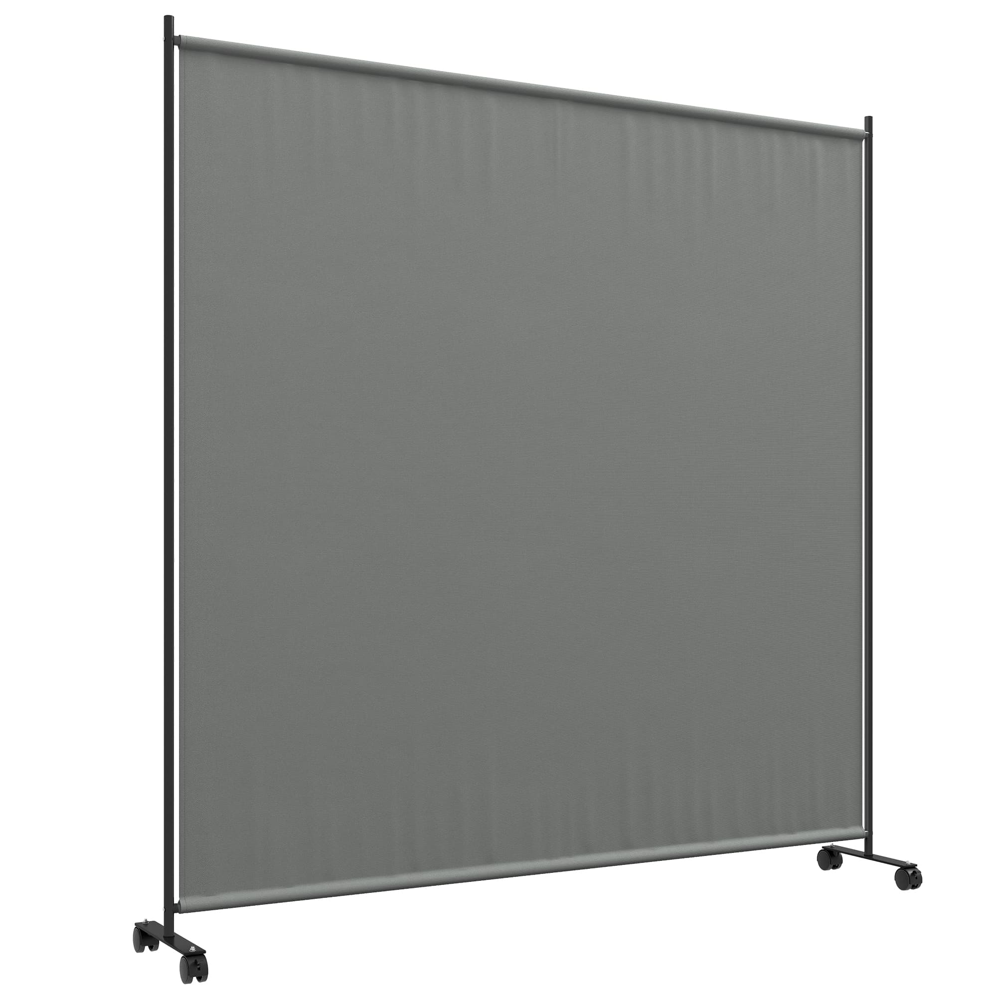 Outsunny Panneau brise-vue paravent extérieur sur roulettes pour le jardin, terrasse, balcon - dim. 183L x 30l x 181H cm - gris