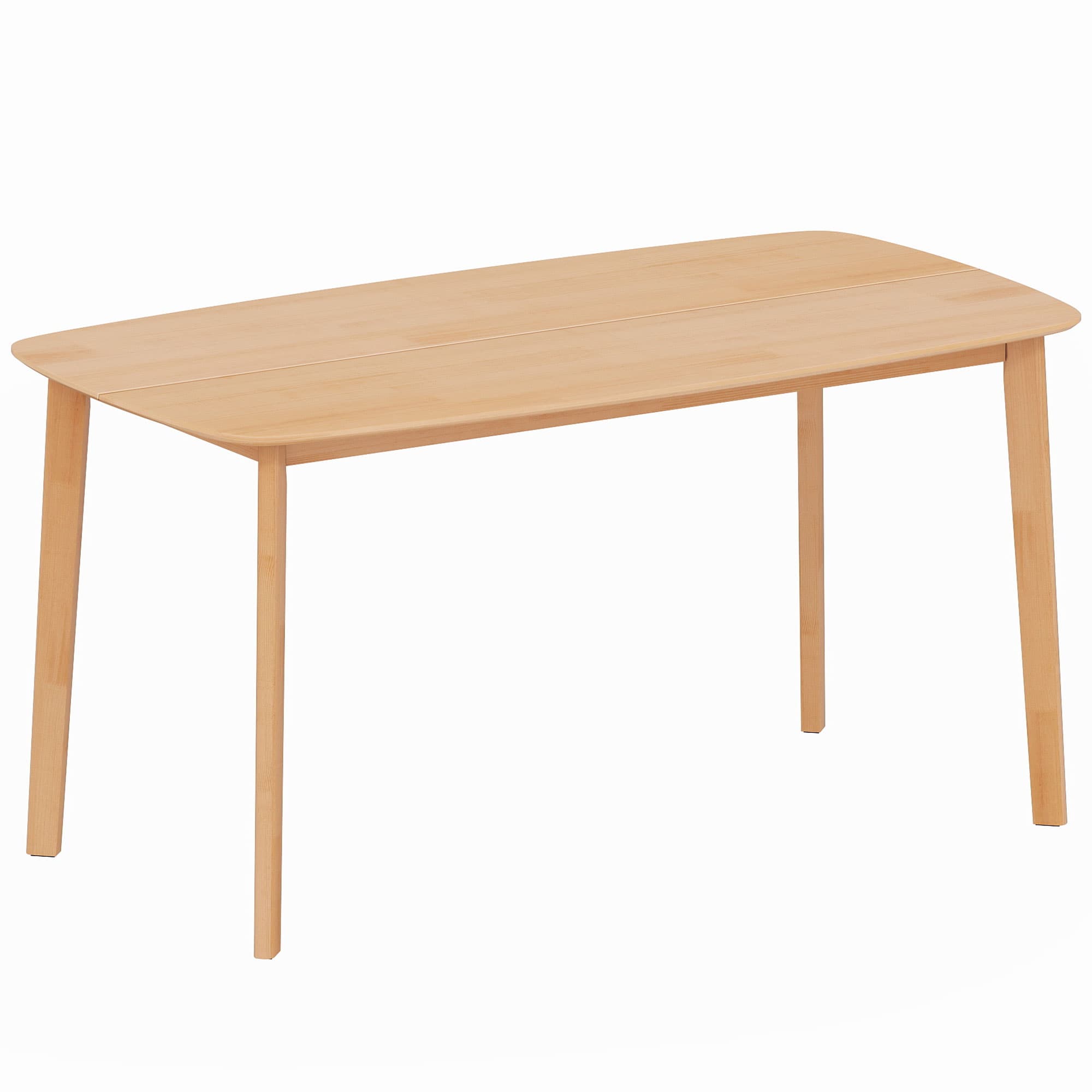 HOMCOM Table à manger rectangulaire pour 6 personnes table de cuisine 150 cm en bois massif 150 x 80 x 76 cm bois naturel
