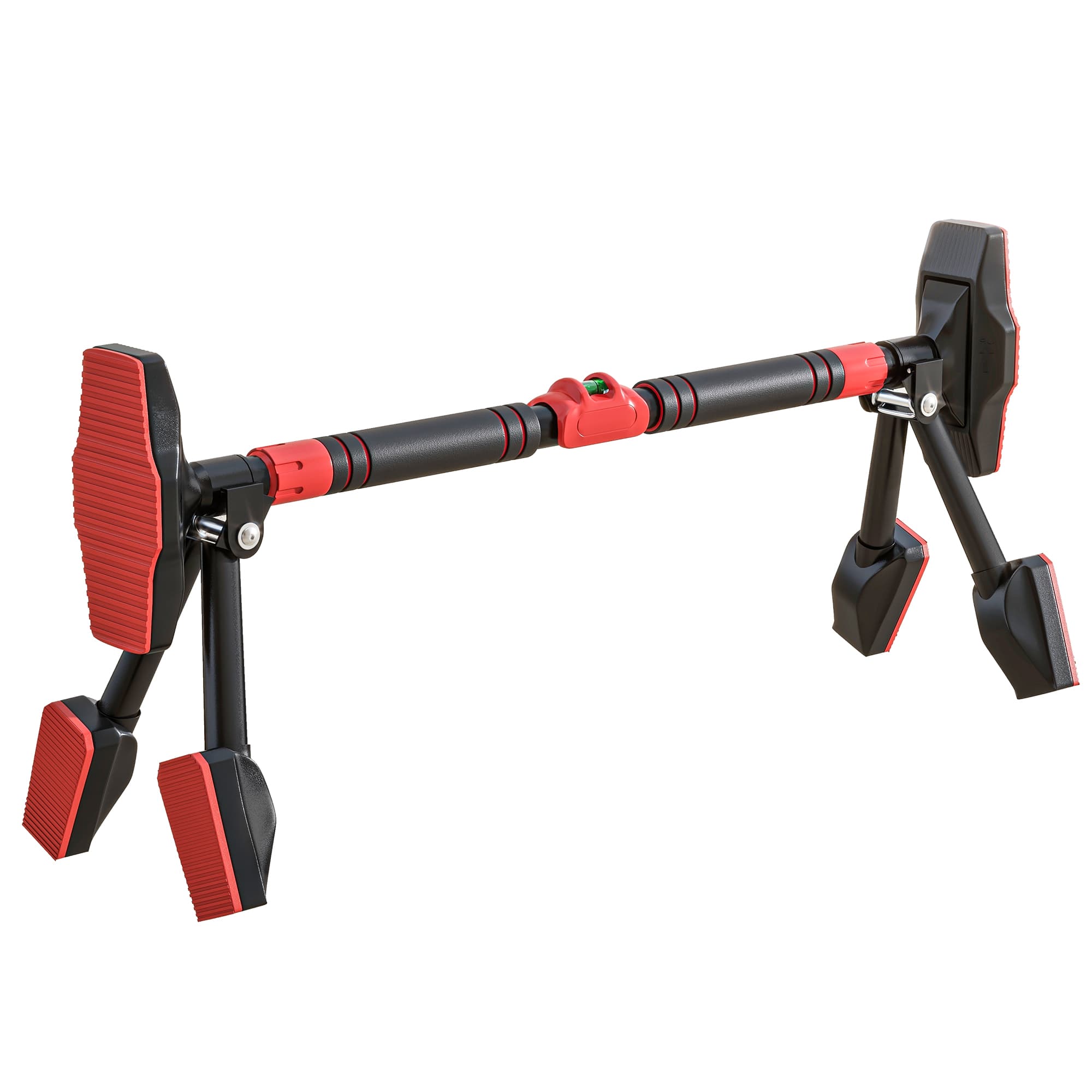 SPORTNOW Barre de traction réglable de 79 à 98 cm, barre de porte niveau intégré, structure triangulaire, jusqu'à 225 kg, noir