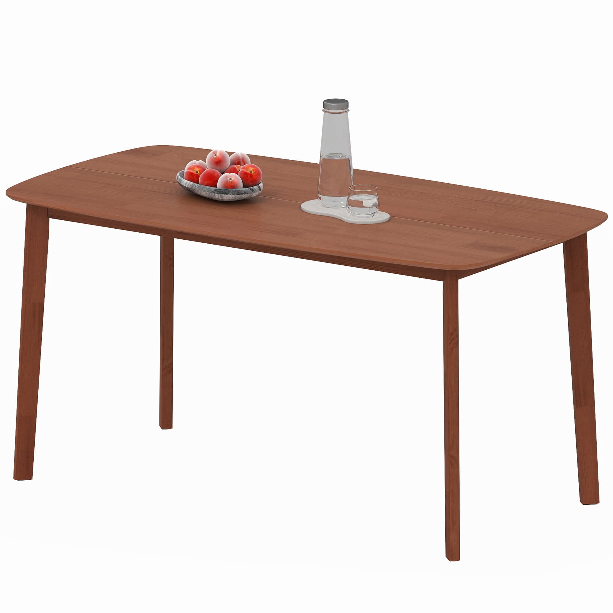HOMCOM Table à manger, Style campagnard, surface laquée, bois, 150 x 80 cm, Marron