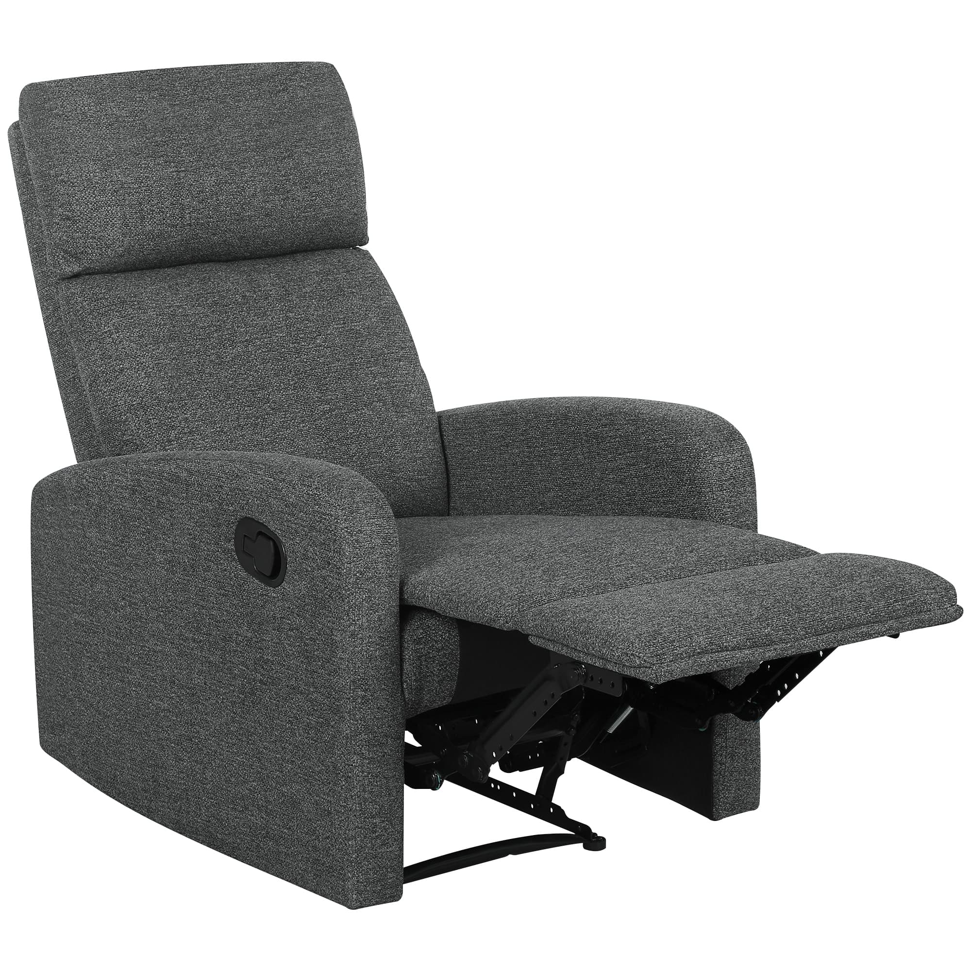 HOMCOM Fauteuil inclinable, fauteuil inclinable avec repose-jambes ajustable, fauteuil de salon moderne avec revêtement en tissu, Gris