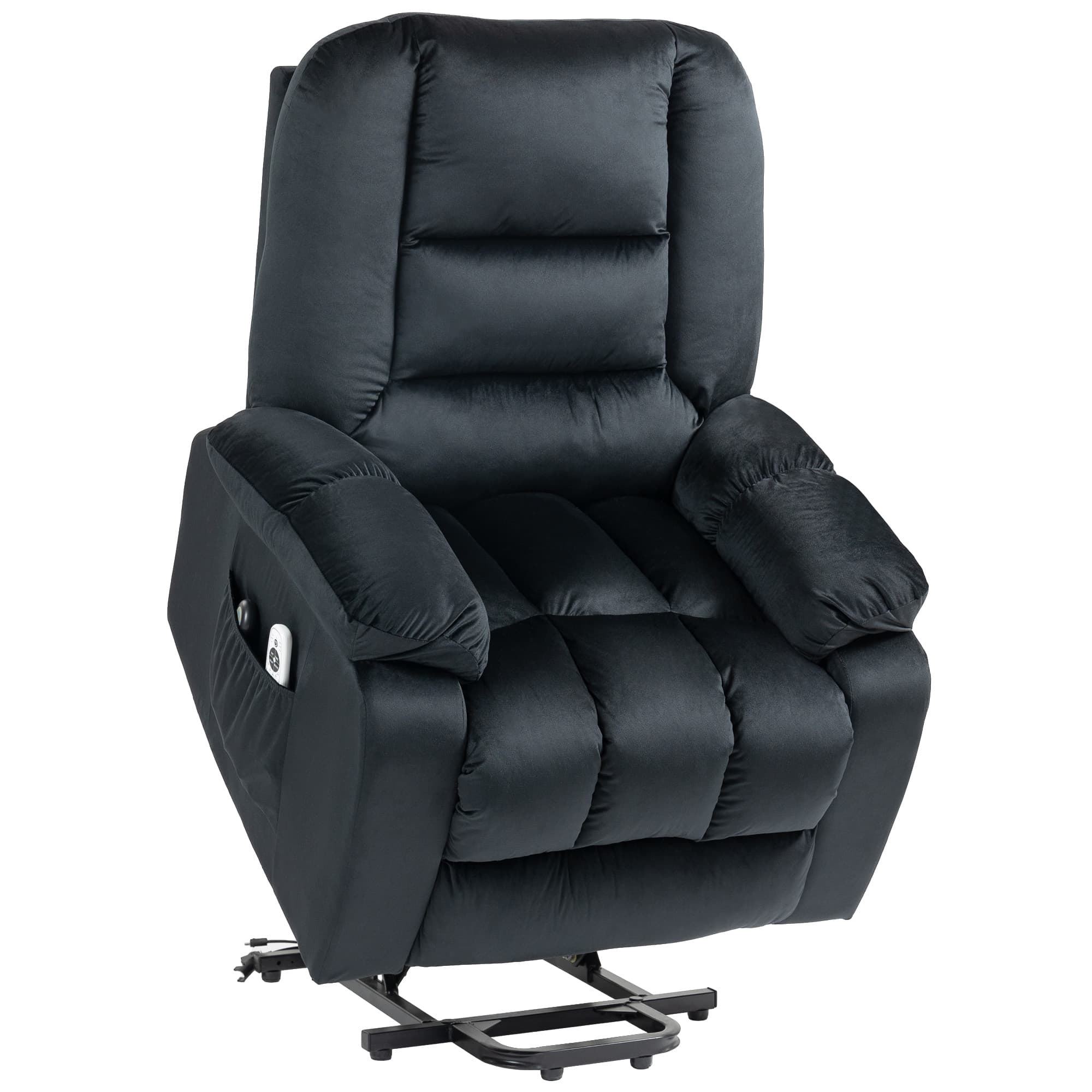 HOMCOM Fauteuil releveur électrique fauteuil de relaxation inclinable 8 points de massage vibrants 85 x 94 x 107 cm noir