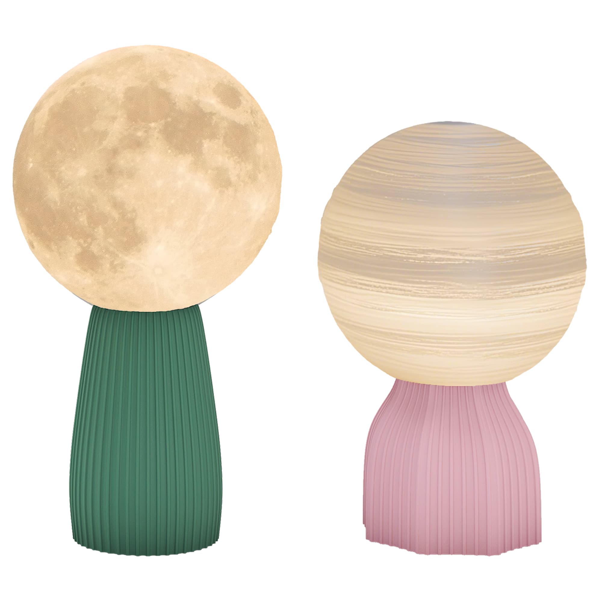 HOMCOM Ensemble de lampes de table en forme de planètes, tricolore, USB, en plastique, Blanc