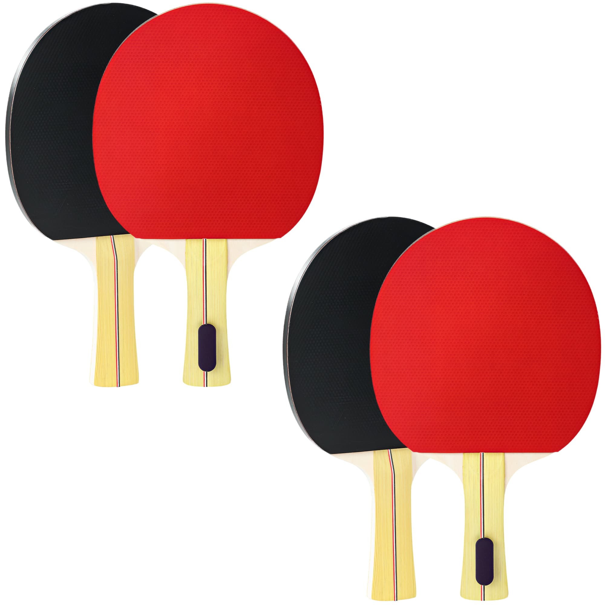 SPORTNOW Set de 4 raquettes de ping-pong, set de tennis de table 4 raquettes 8 balles 1 sac pour amateurs débutants experts