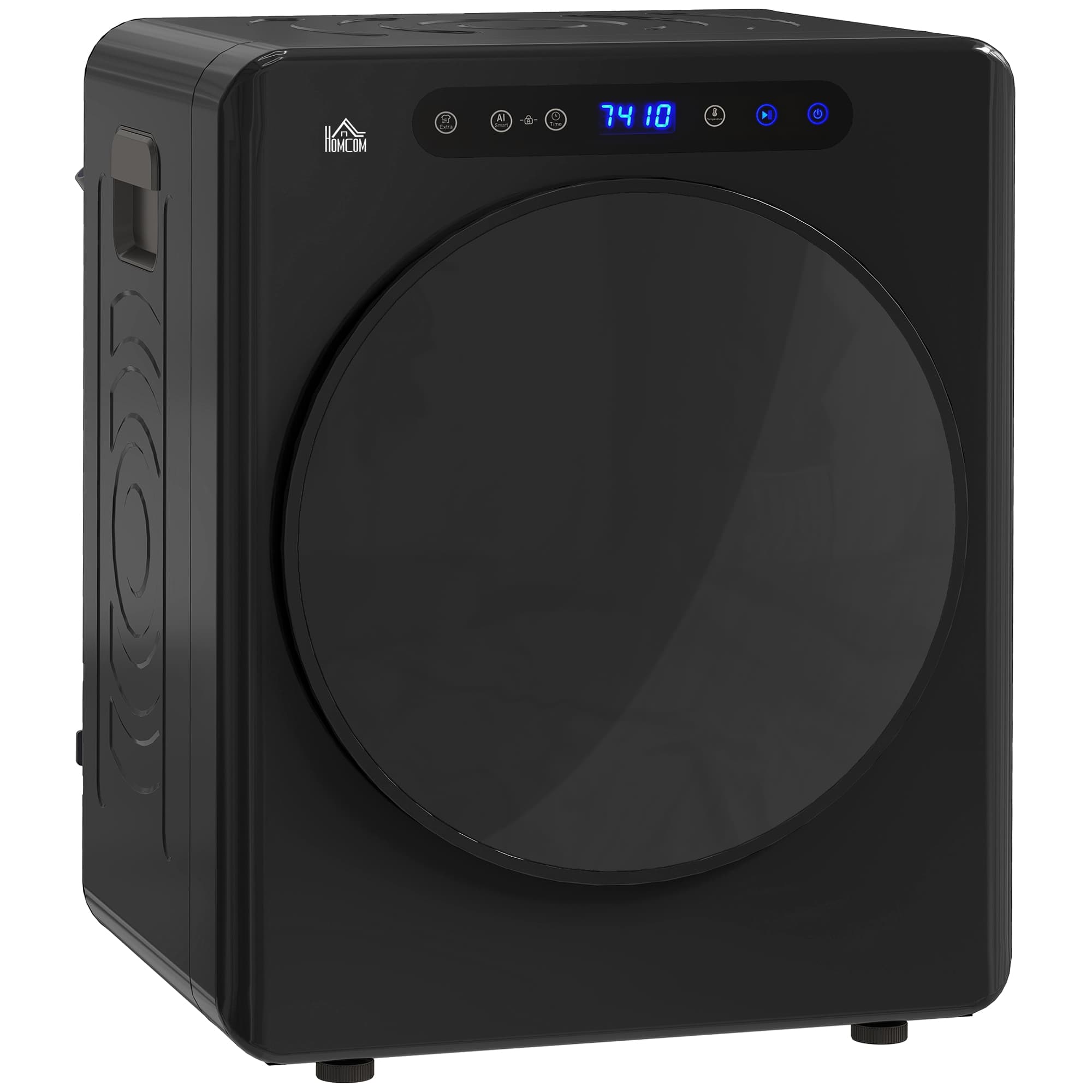 HOMCOM Sèche linge à évacuation, sèche-linge électrique 1000 W 4 Kg, 6 modes de séchage, minuterie, acier inoxydable, noir