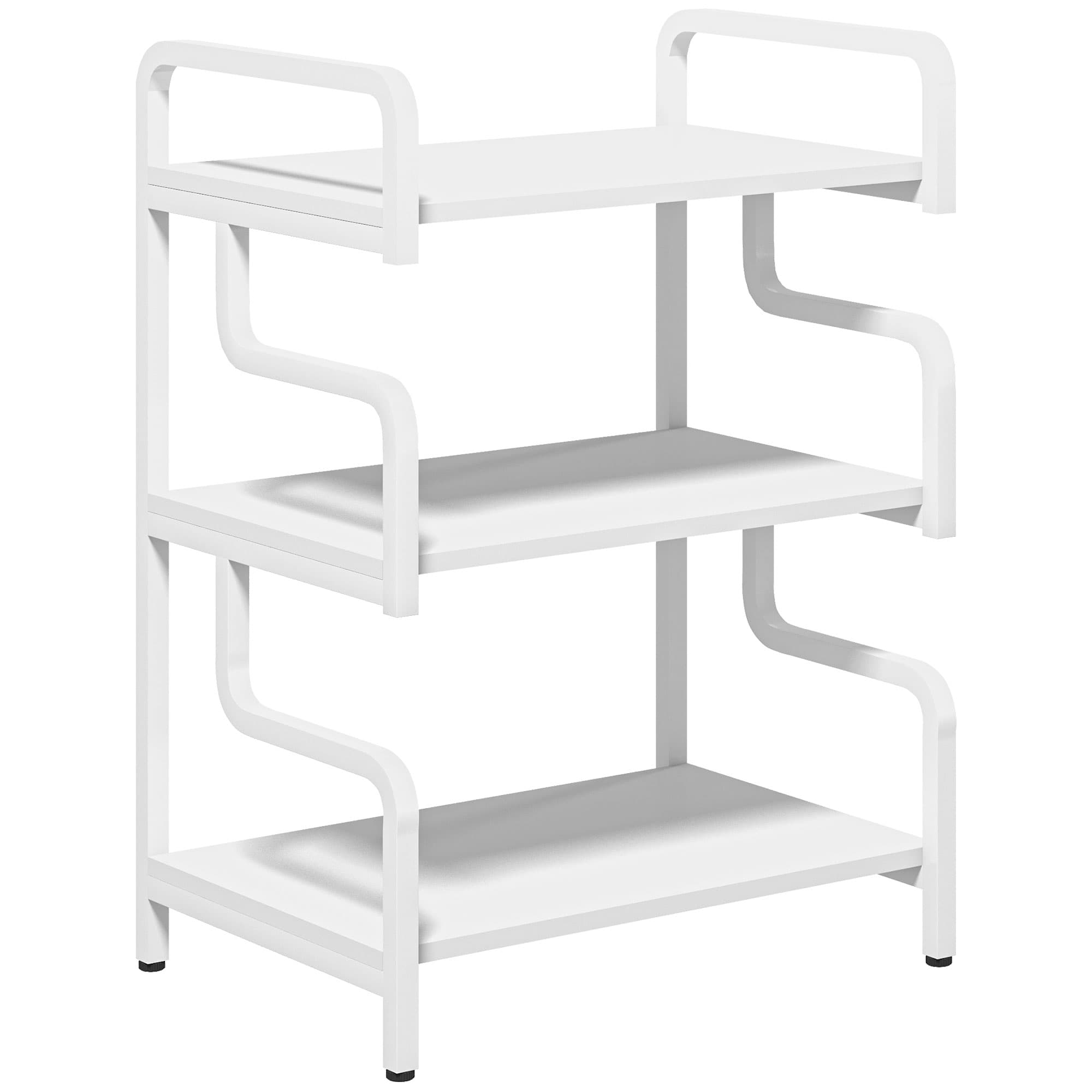 HOMCOM Étagère de rangement à 3 niveaux étagère en métal design industriel structure en acier 55 x 40 x 77 cm blanc