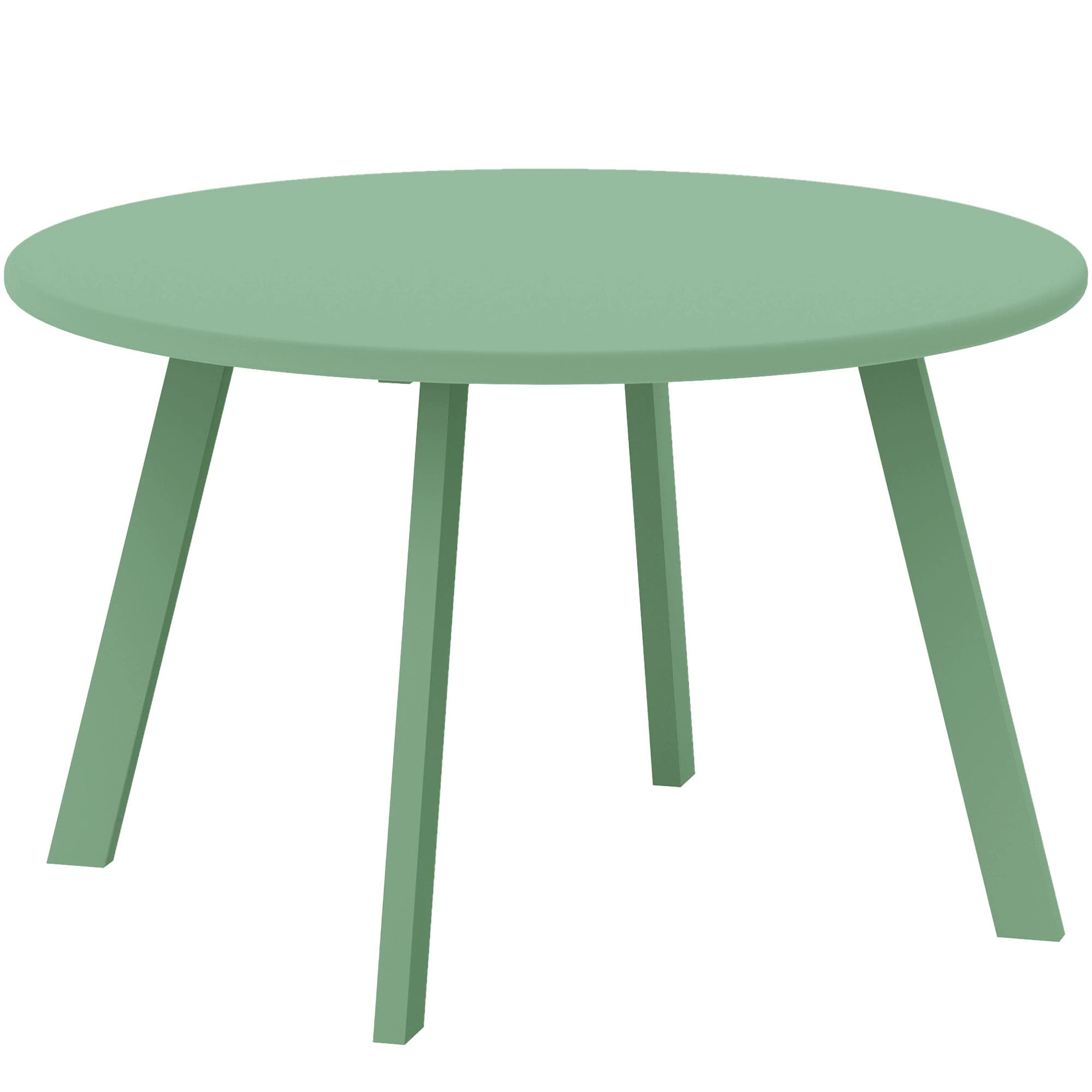 Outsunny Petite table basse ronde, table d'appoint avec patins antidérapants, cadre en métal, pour jardin, Ø 70 x 42 cm, vert