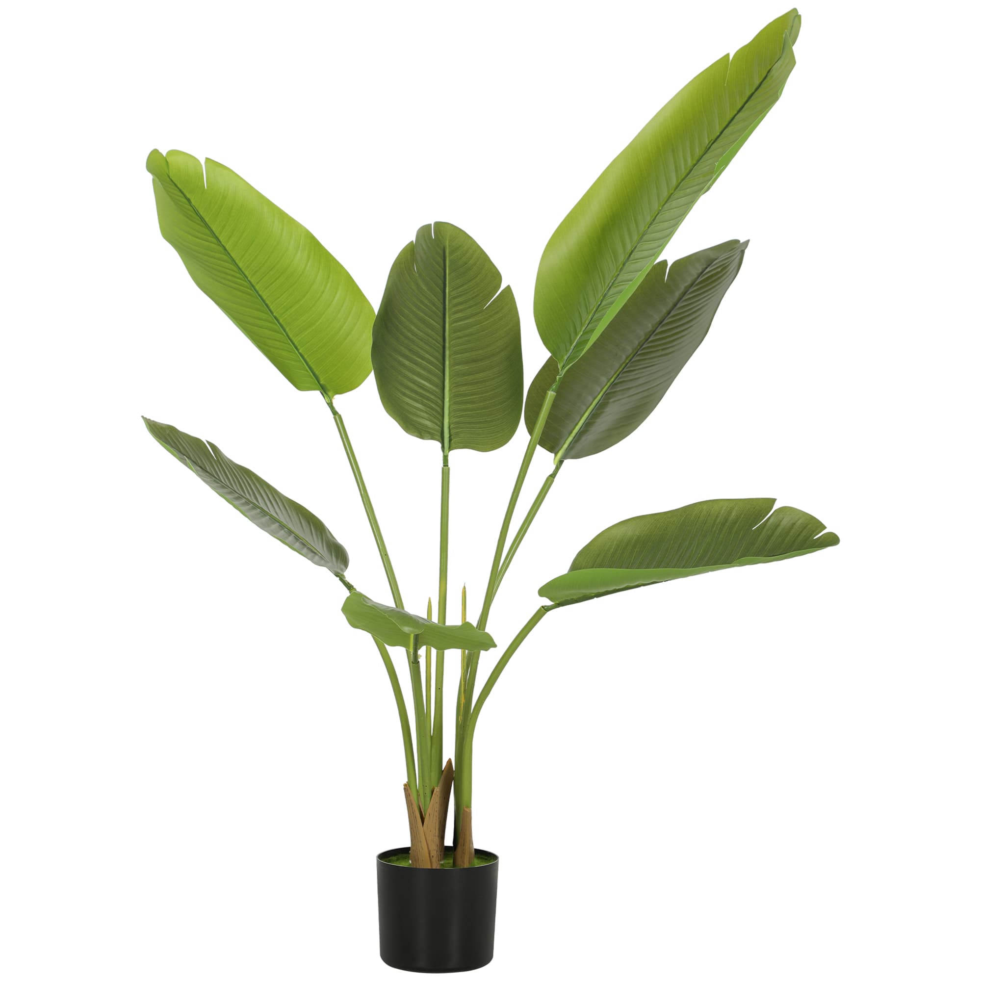 HOMCOM Plante artificielle intérieure 109 cm, arbre artificiel avec pot en plastique et terreau floqué, vert