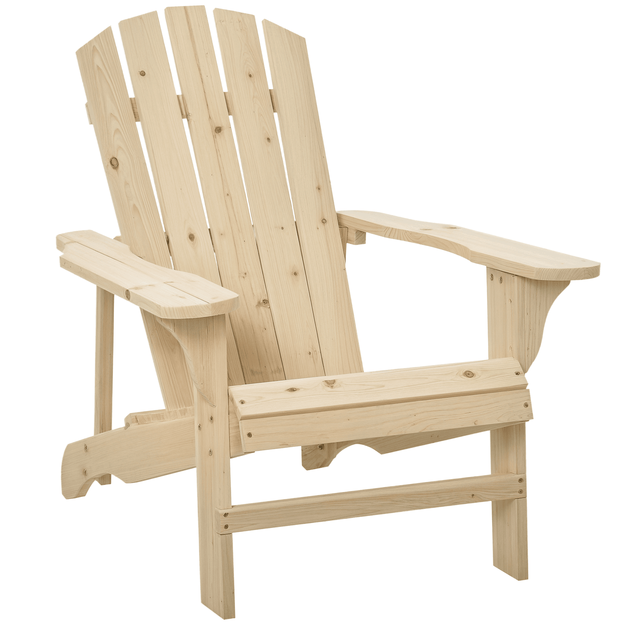 Outsunny Fauteuil de jardin Adirondack chaise longue inclinable max. 150 kg bois nauturel