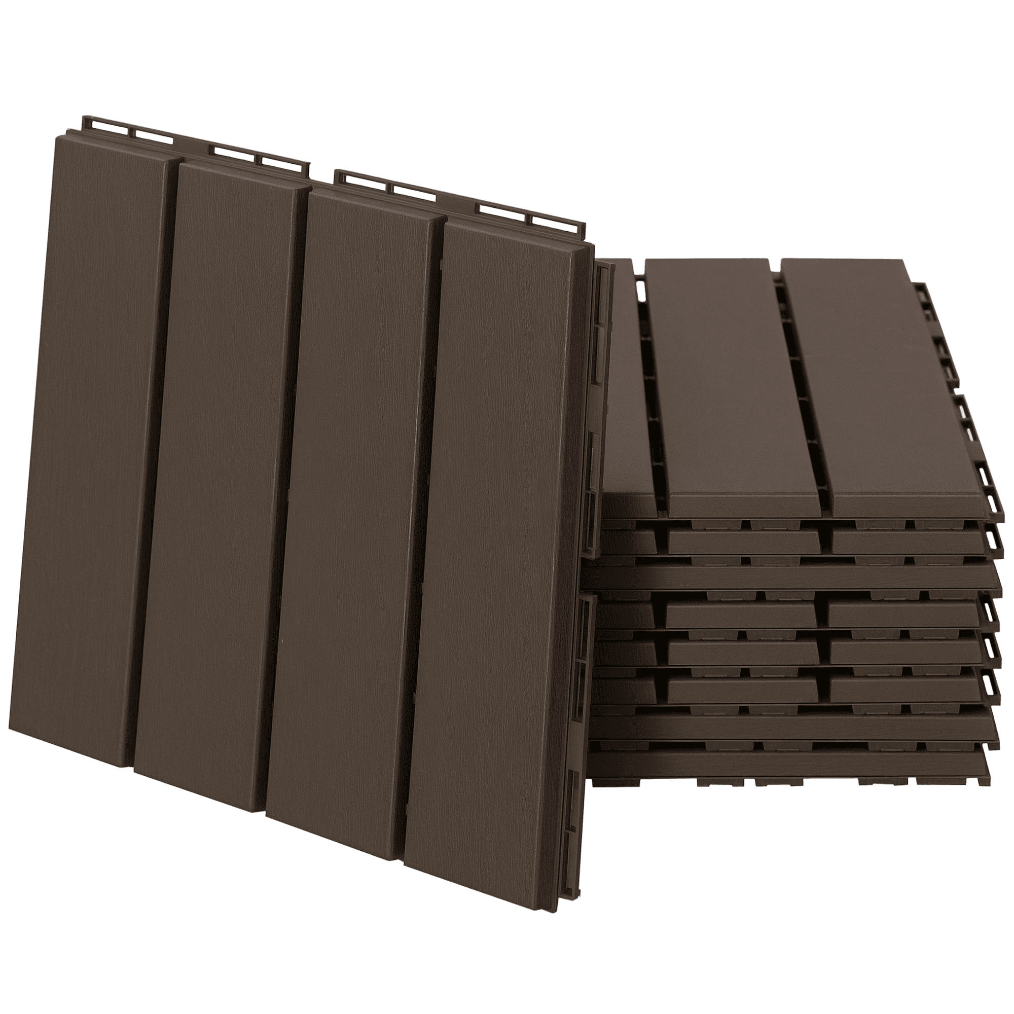 Outsunny Lames Terrasse Composite Aspect Bois Chocolat Lot 9 Faciles à Monter Aosom France