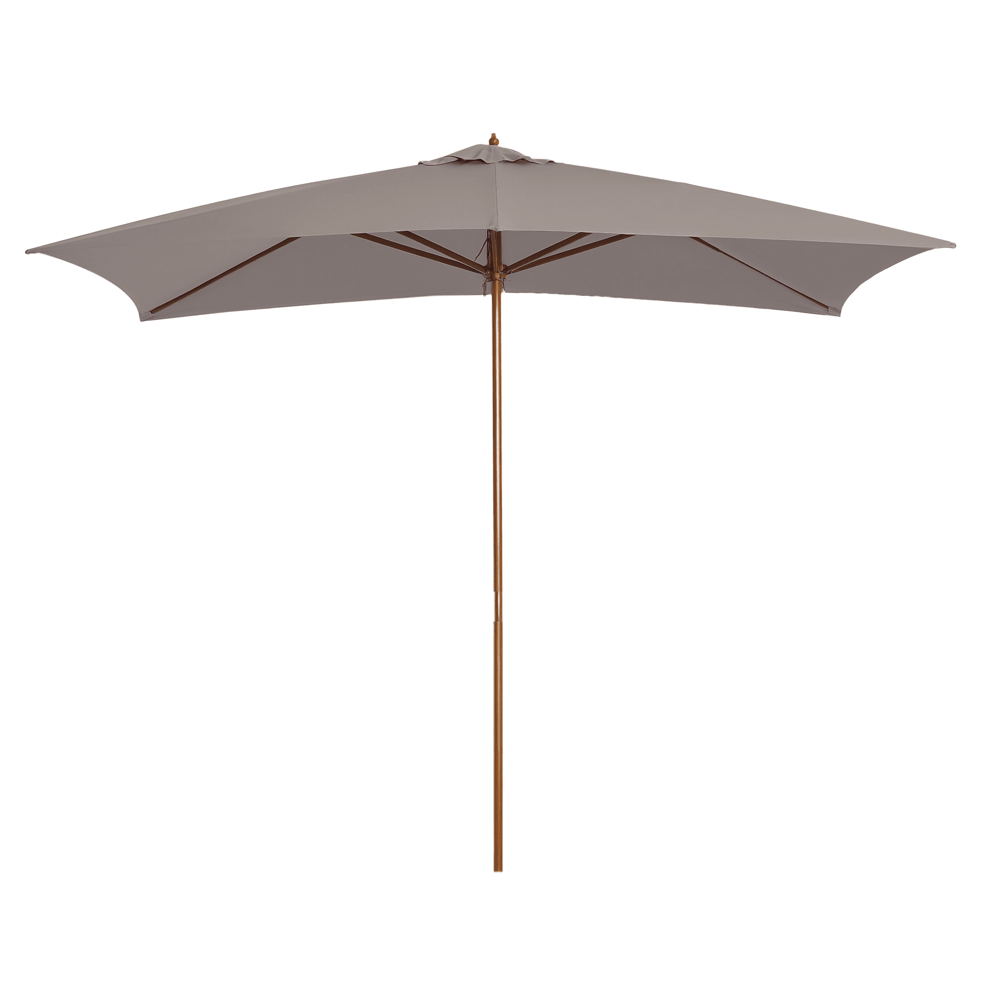 Outsunny Parasol Droit Rectangulaire Bois Polyester Haute Densité Bois de Bambou 2 x 3 x 2,45 m Gris