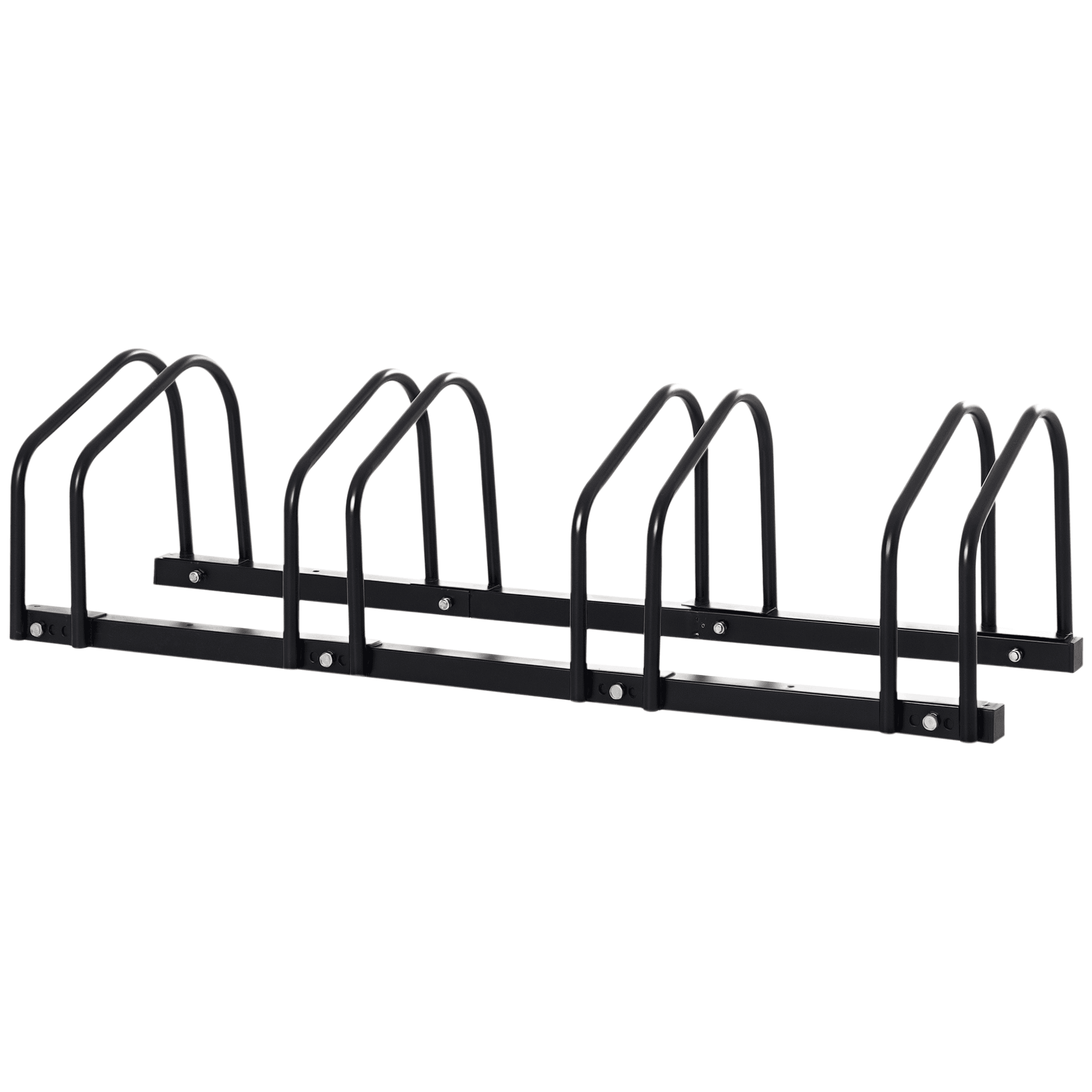 HOMCOM Râtelier 4 vélos dim. 110L x 33l x 27H cm acier galvanisé noir