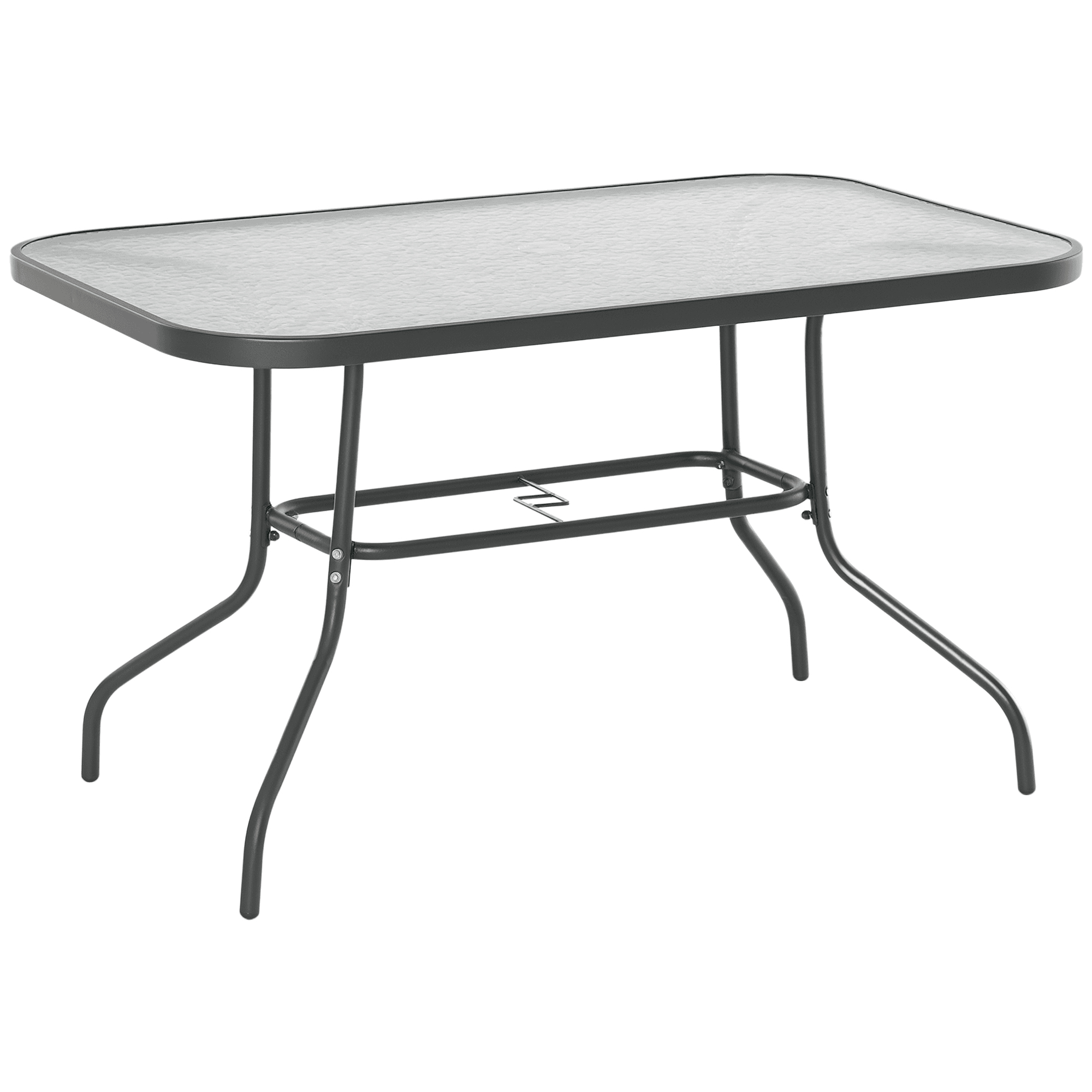 Outsunny Table bistrot de jardin plateau verre trempé espace iInstallation parasol métal époxy 120 x 80 x 70 cm noir carbonisé