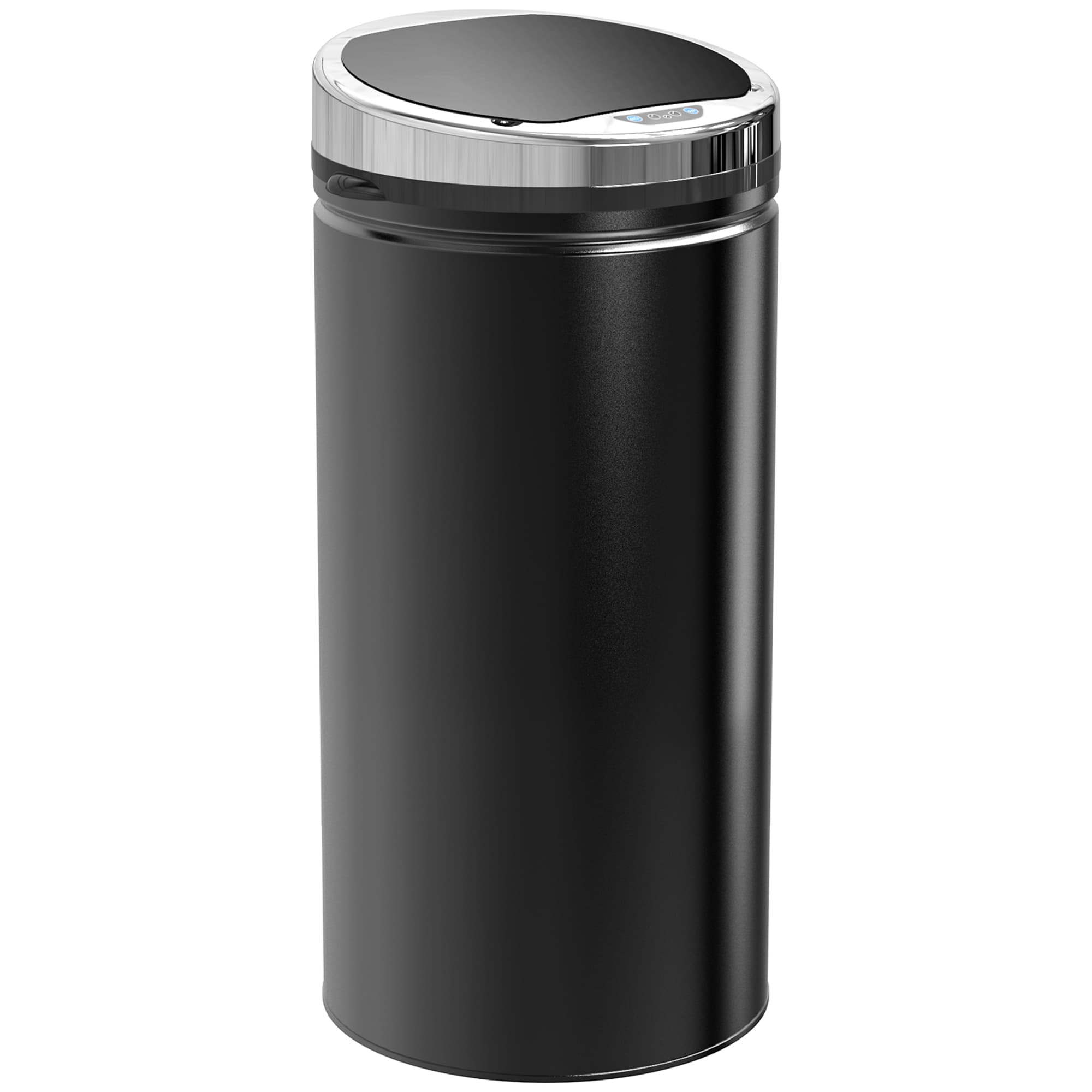 HOMCOM Poubelle automatique 42L, poubelle de cuisine acier galvanisé à capteur de mouvement et bac interne amovible, noir