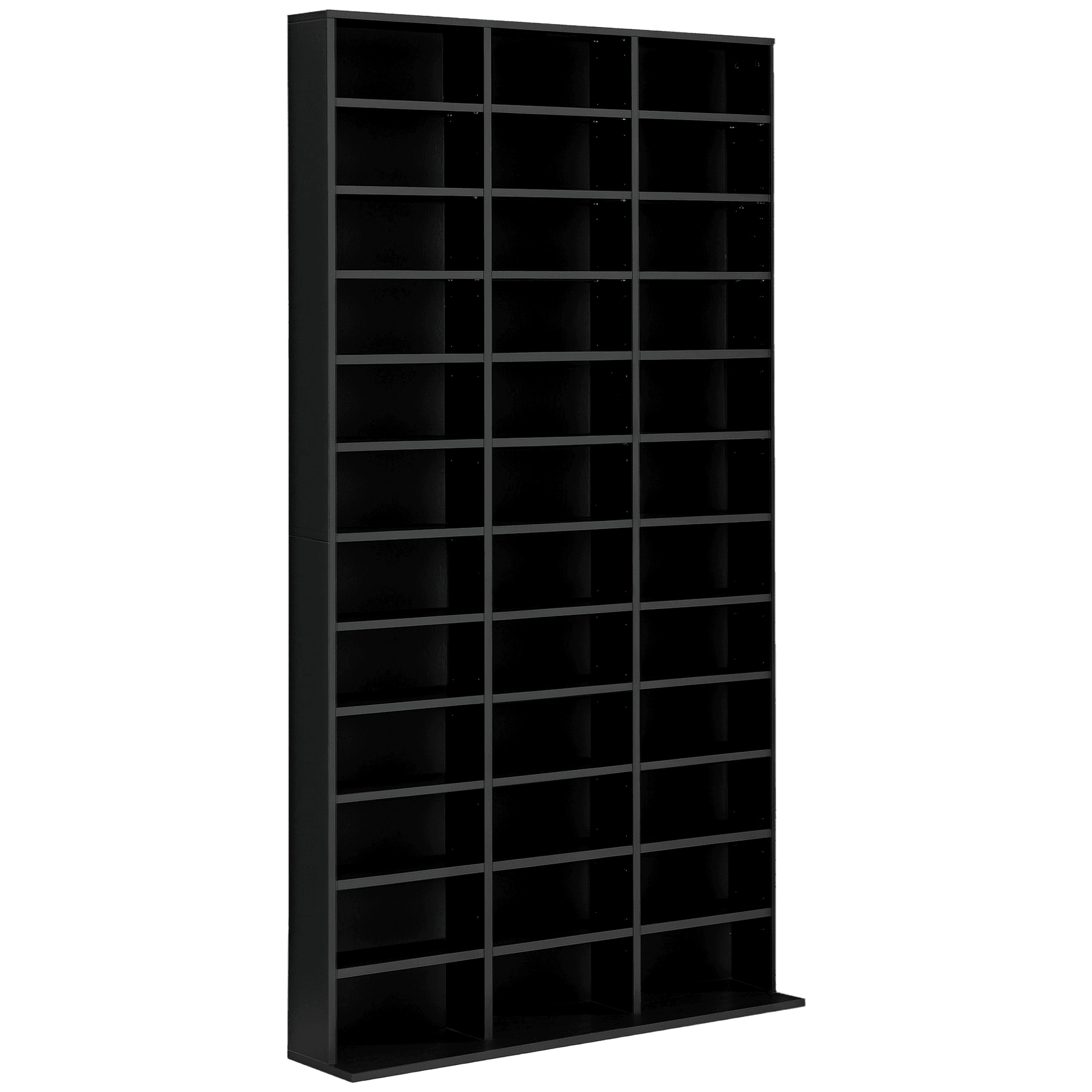 HOMCOM Étagère Rangement CD/DVD Meuble de Rangement pour 1116 CDs 33 Compartiments réglables en Hauteur 102 x 24 x 195 cm Noir