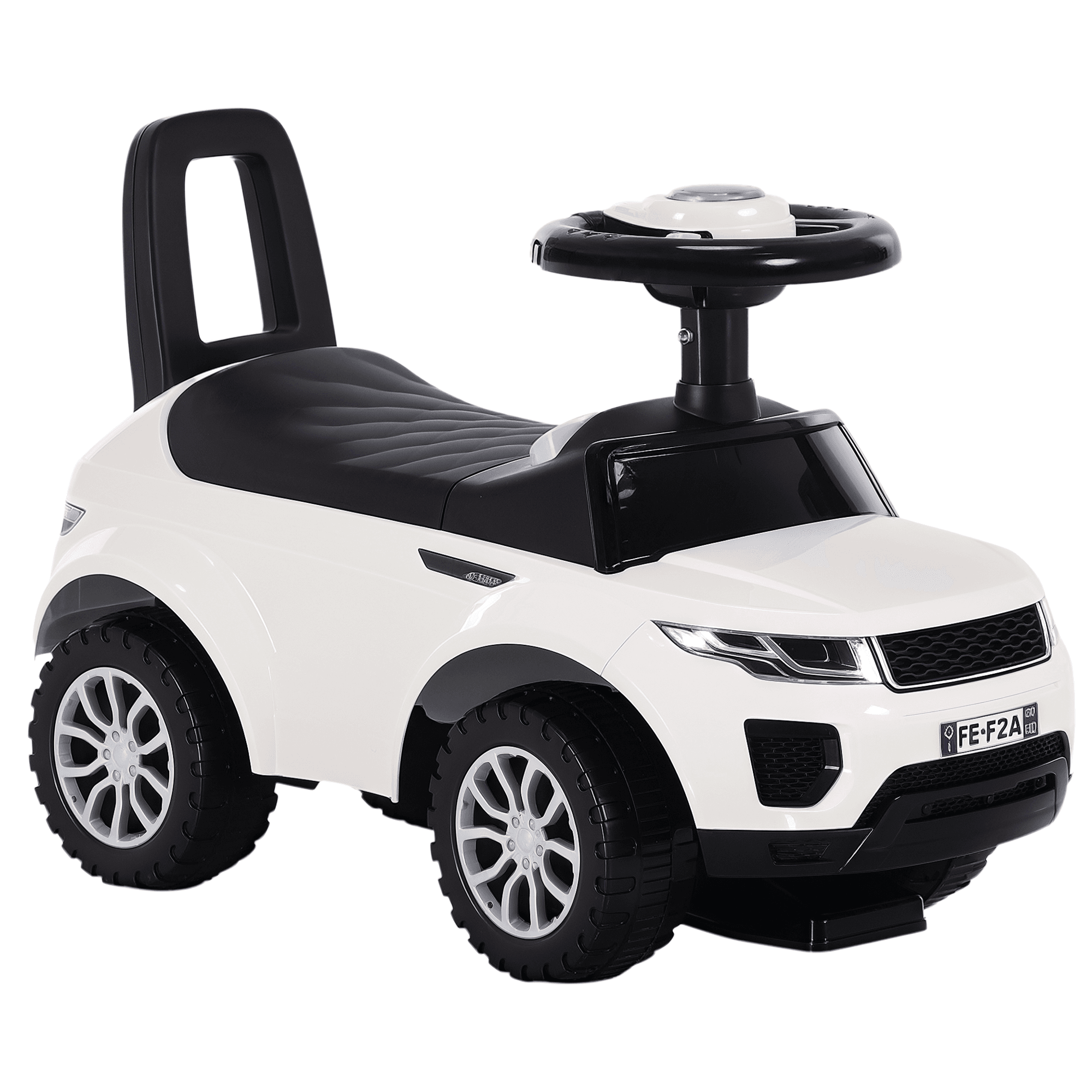 HOMCOM Porteur enfants voiture 12-36 mois coffre klaxon blanc