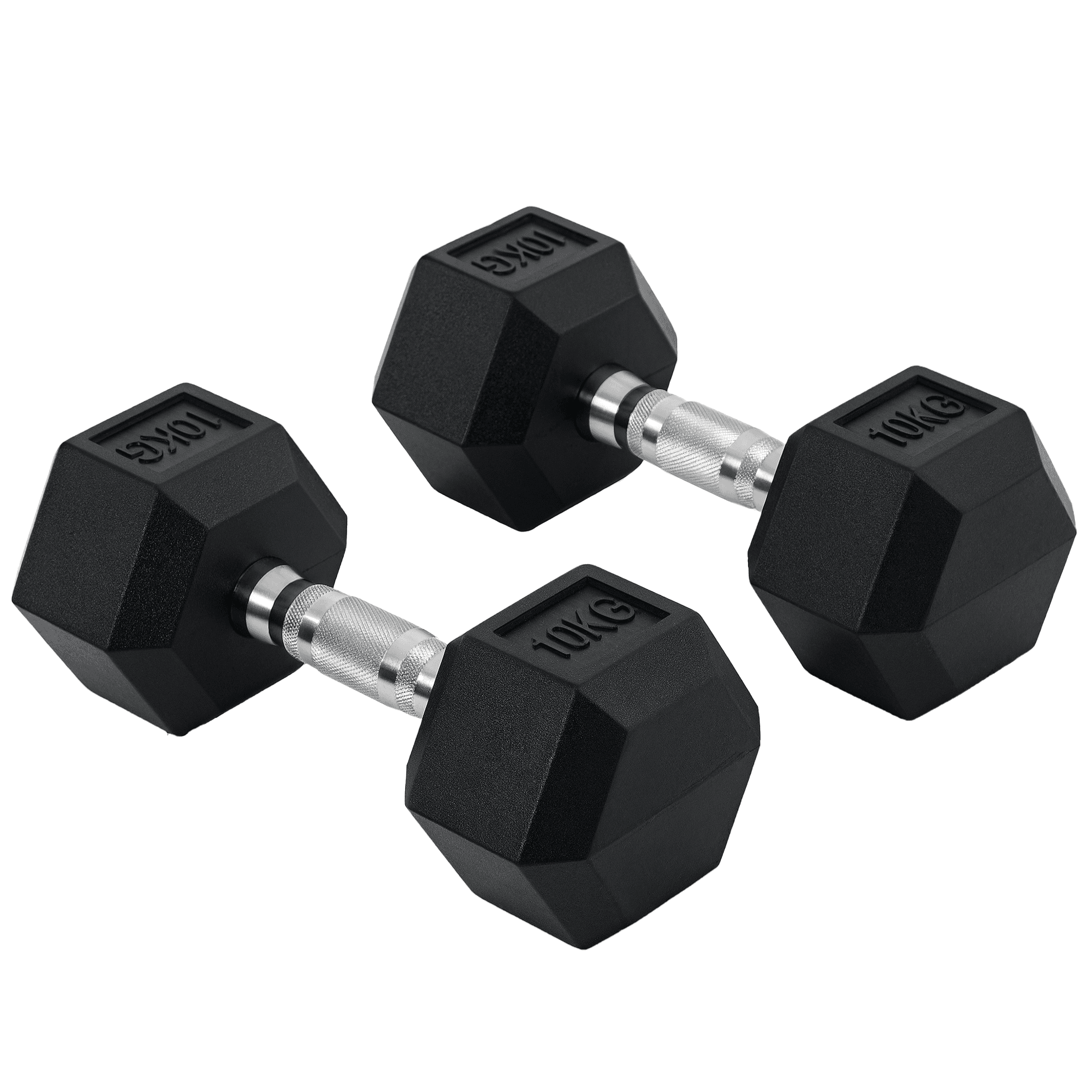 HOMCOM Ensemble d'haltères courtes total 20 Kg - entraînement musculaire & haltérophilie - acier caoutchouc noir