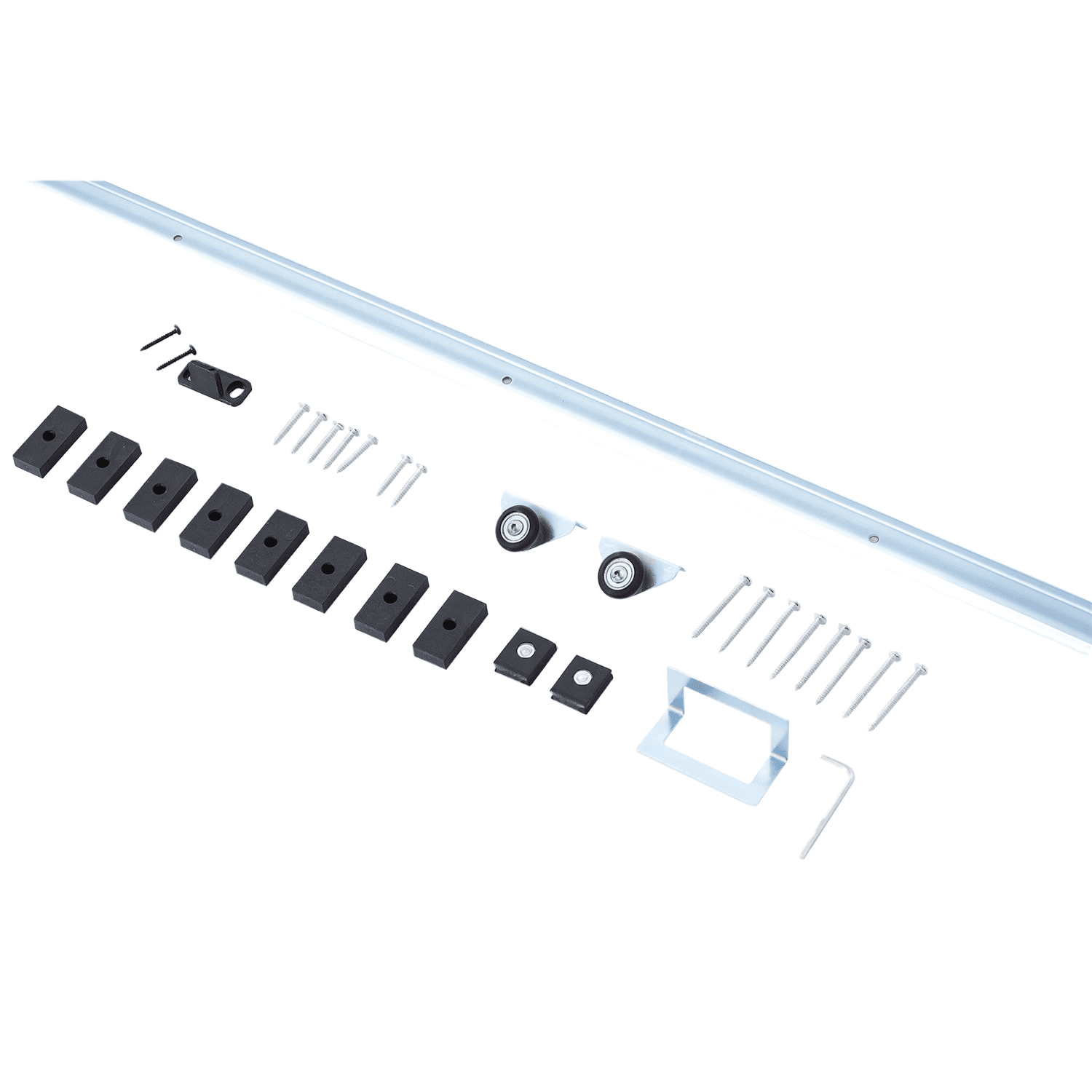 HOMCOM Kit complet porte coulissante 4 x 93 cm (p x l): rail, roulettes, visserie