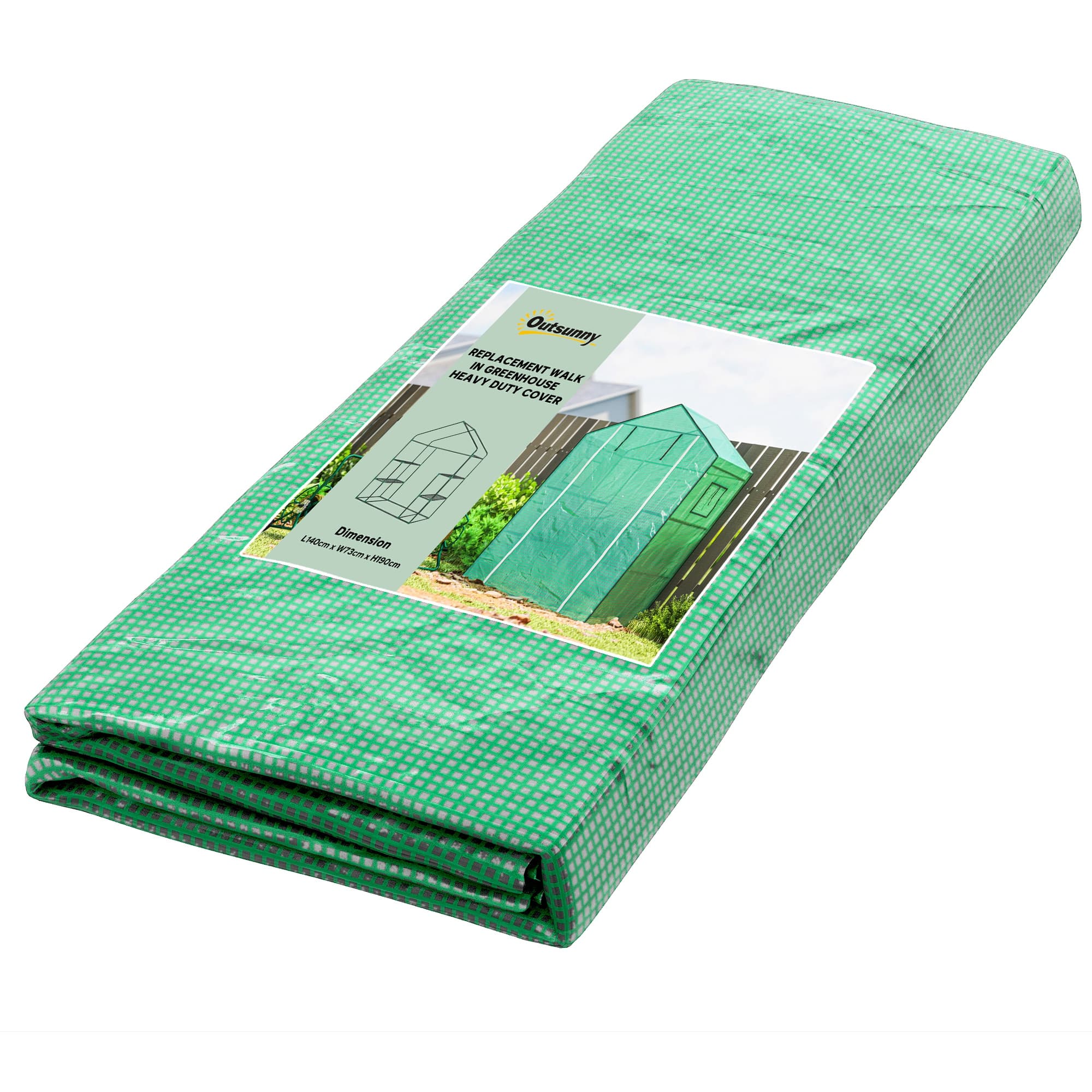Outsunny Bâche de remplacement pour serre de jardin 140 x 73 x 190 cm avec fenêtre, porte anti-UV pour le jardin - Vert