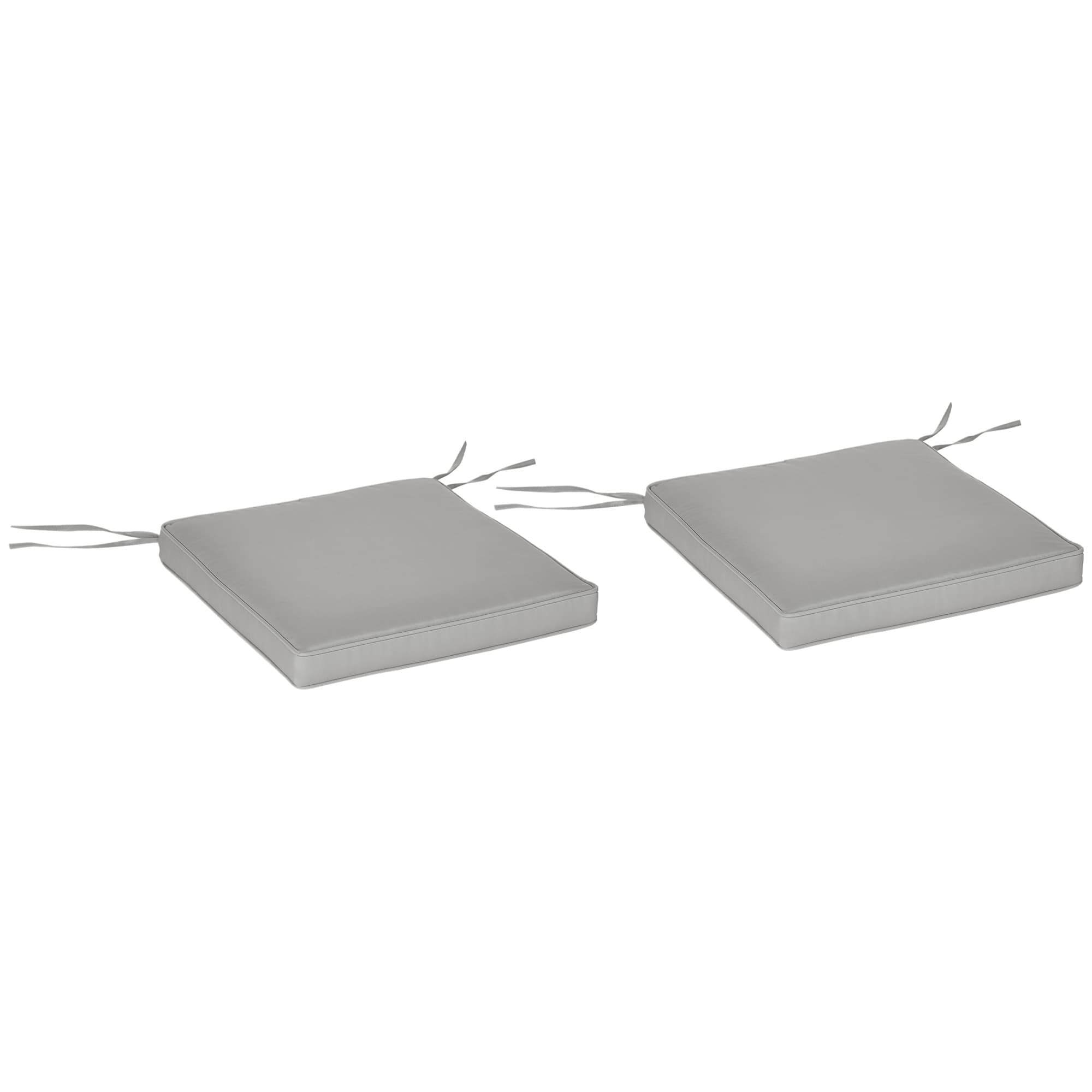 Outsunny Lot de 2 Coussins Déhoussables Polyester Gris Clair Confort Premium Fauteuil Jardin Aosom France