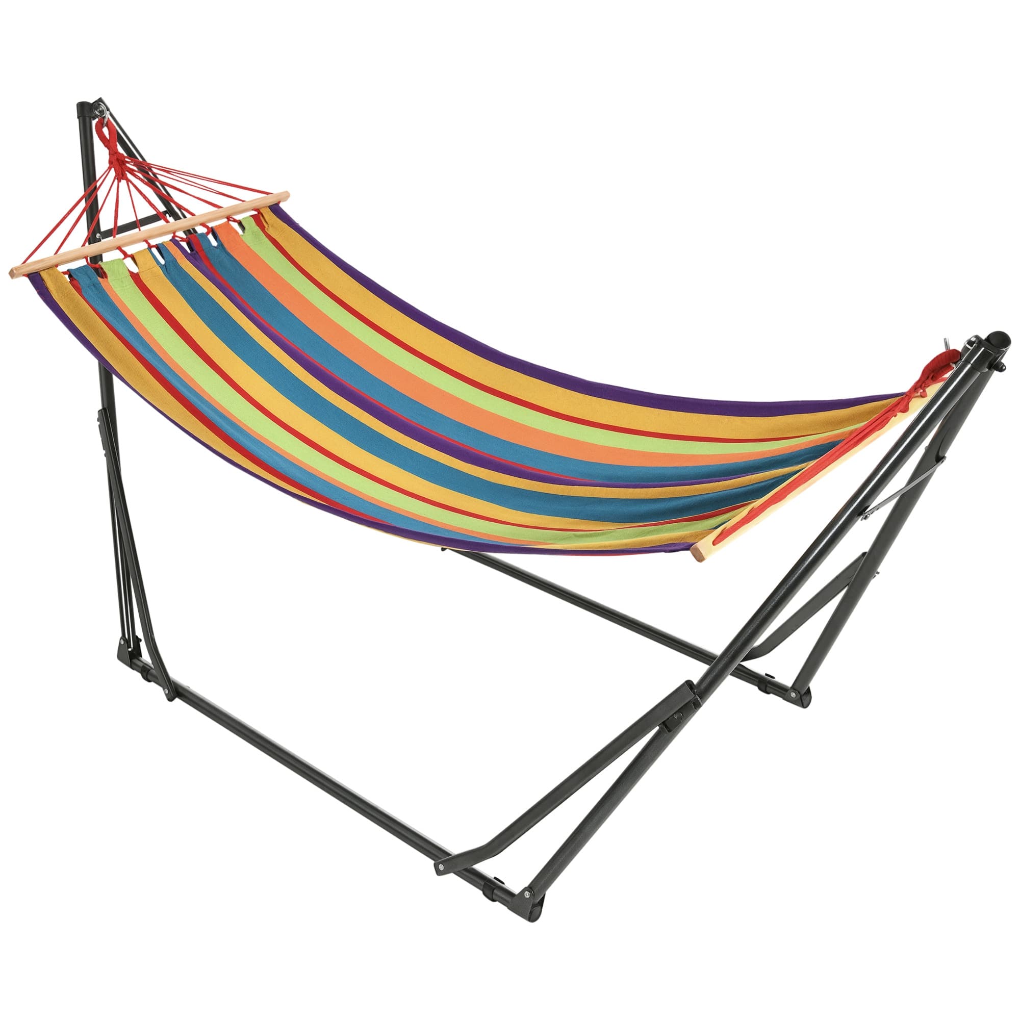 Outsunny Hamac de Jardin Pliable avec Support Métal Époxy Robuste 1 Place 120Kg Max Aosom France